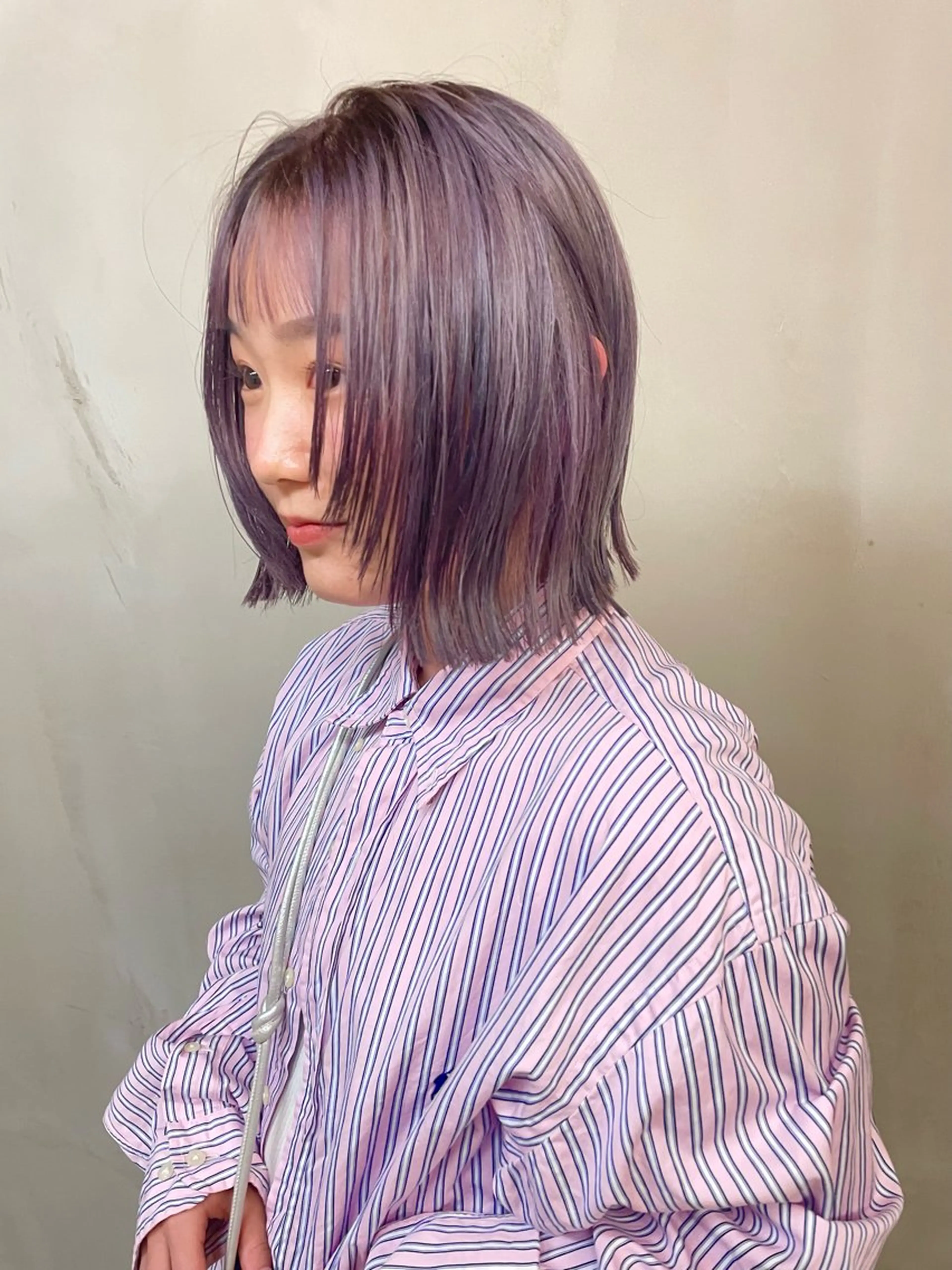 ミディアム カラー パーマ ヘアアレンジ メンズ グレージュ ラベンダーカラー ラベンダーグレージュ ラベンダーグレー tatsumi/ボブ ウルフ/レイヤーのヘアスタイル