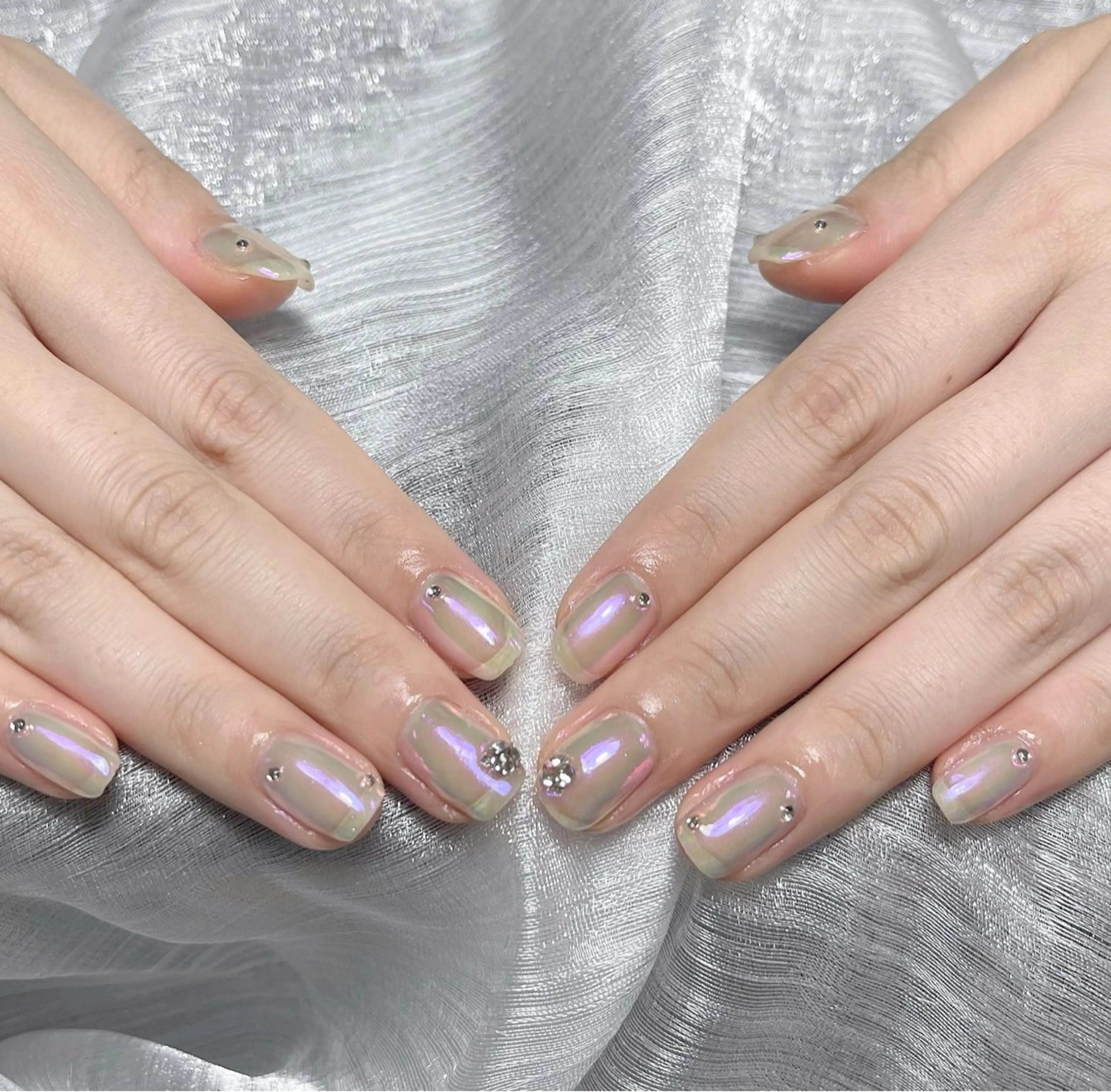 ネイル 長さ出し フレンチネイル グラデーション マグネットネイル マグネットフレンチ ハンドネイル ハンドケア 💕Dreamy KIYO💕のネイルデザイン