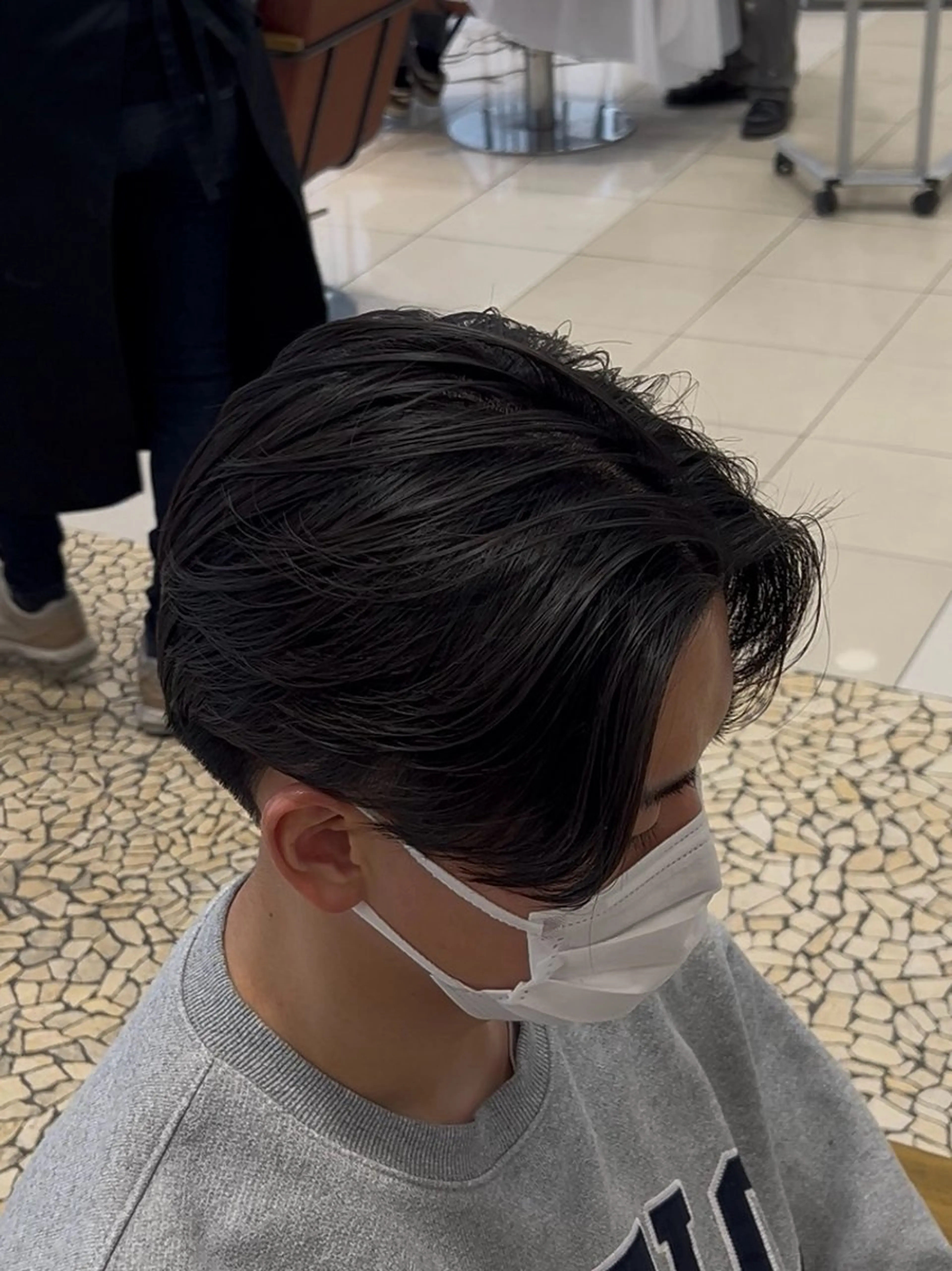 ショート パーマ メンズ センターパート 縮毛矯正 縮毛矯正 メンズ特化/勝田駅/ 佐和駅/鈴木輝瑠/のヘアスタイル