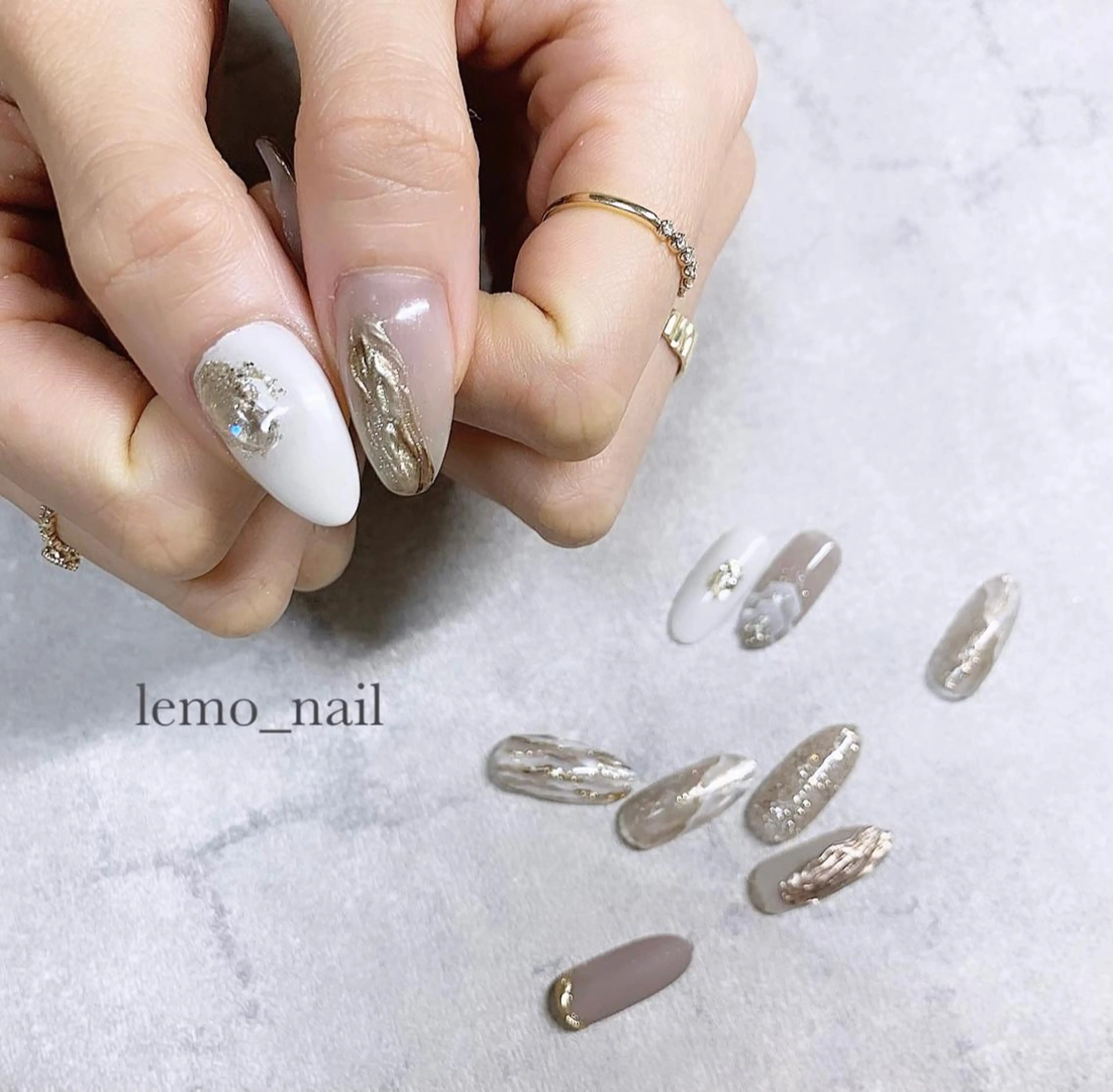 ネイル ミラーネイル ぷっくりネイル lemo_nail 🍋のネイルデザイン