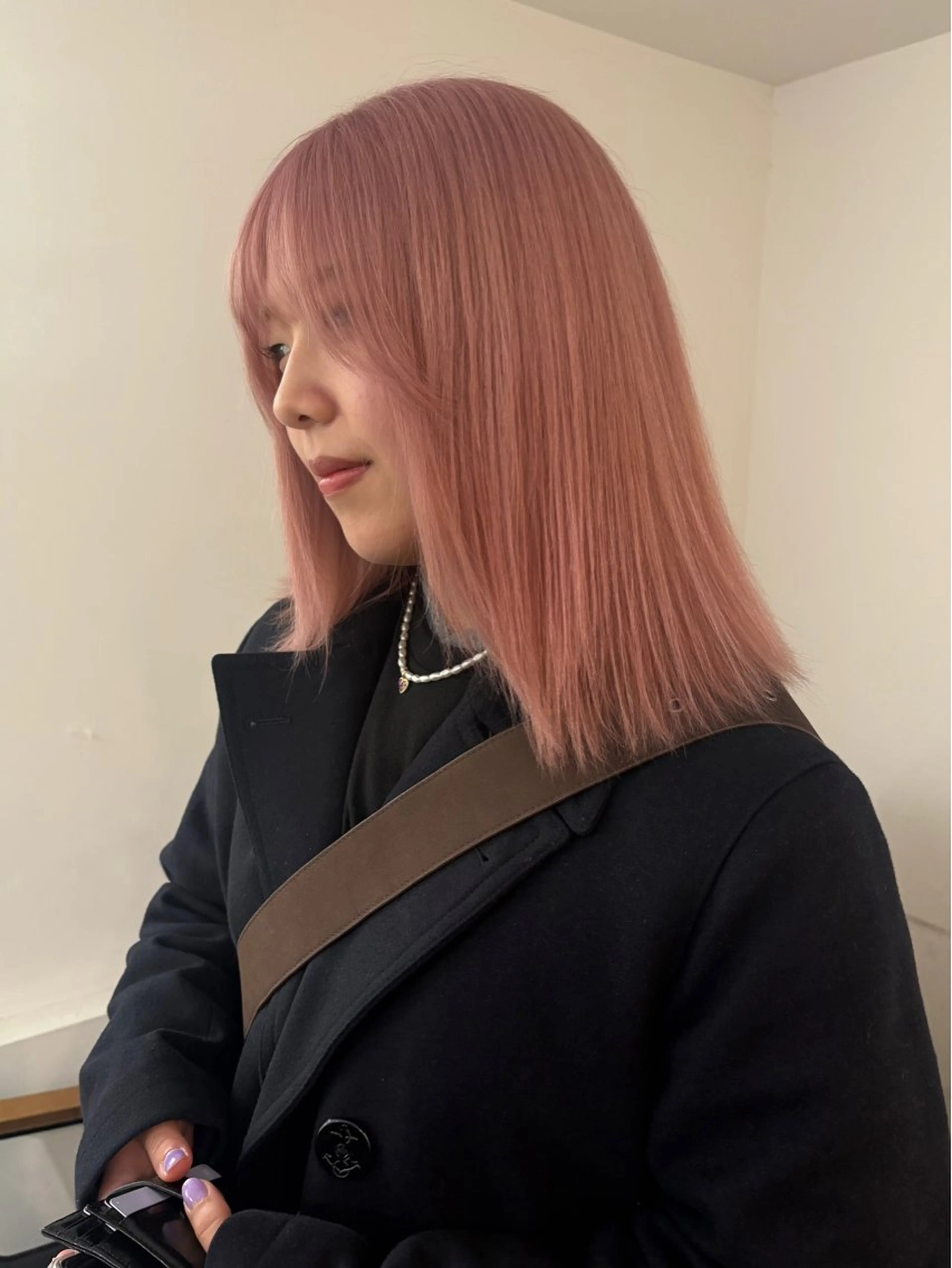 ミディアム カラー ベージュカラー ブリーチ ケアブリーチ 透明感カラー ラベンダーカラー カット ヘアカラー トリートメント kanami/ 中崎町美容室のヘアスタイル