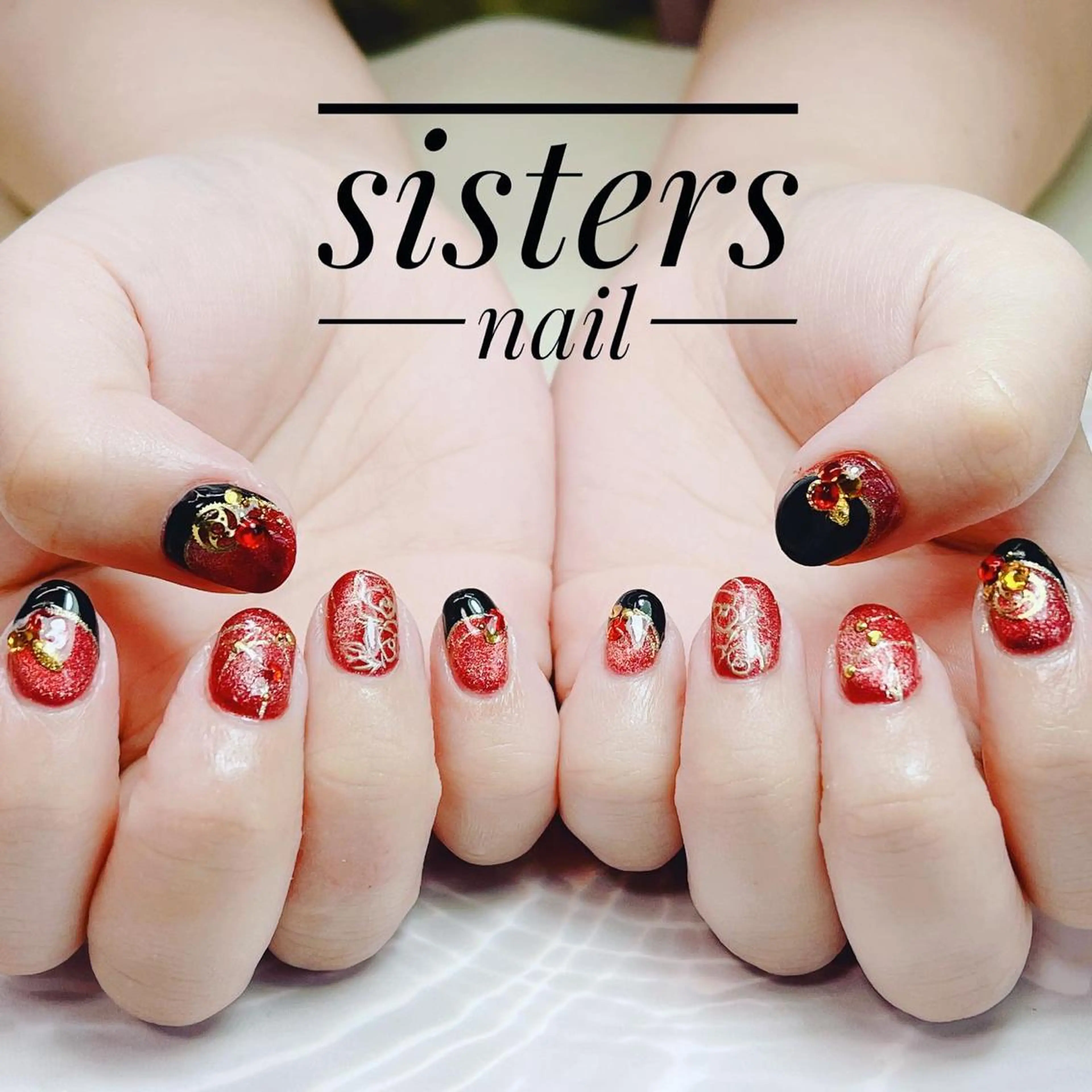 ネイル アートネイル フレンチネイル マグネットネイル sisters nail.fのネイルデザイン