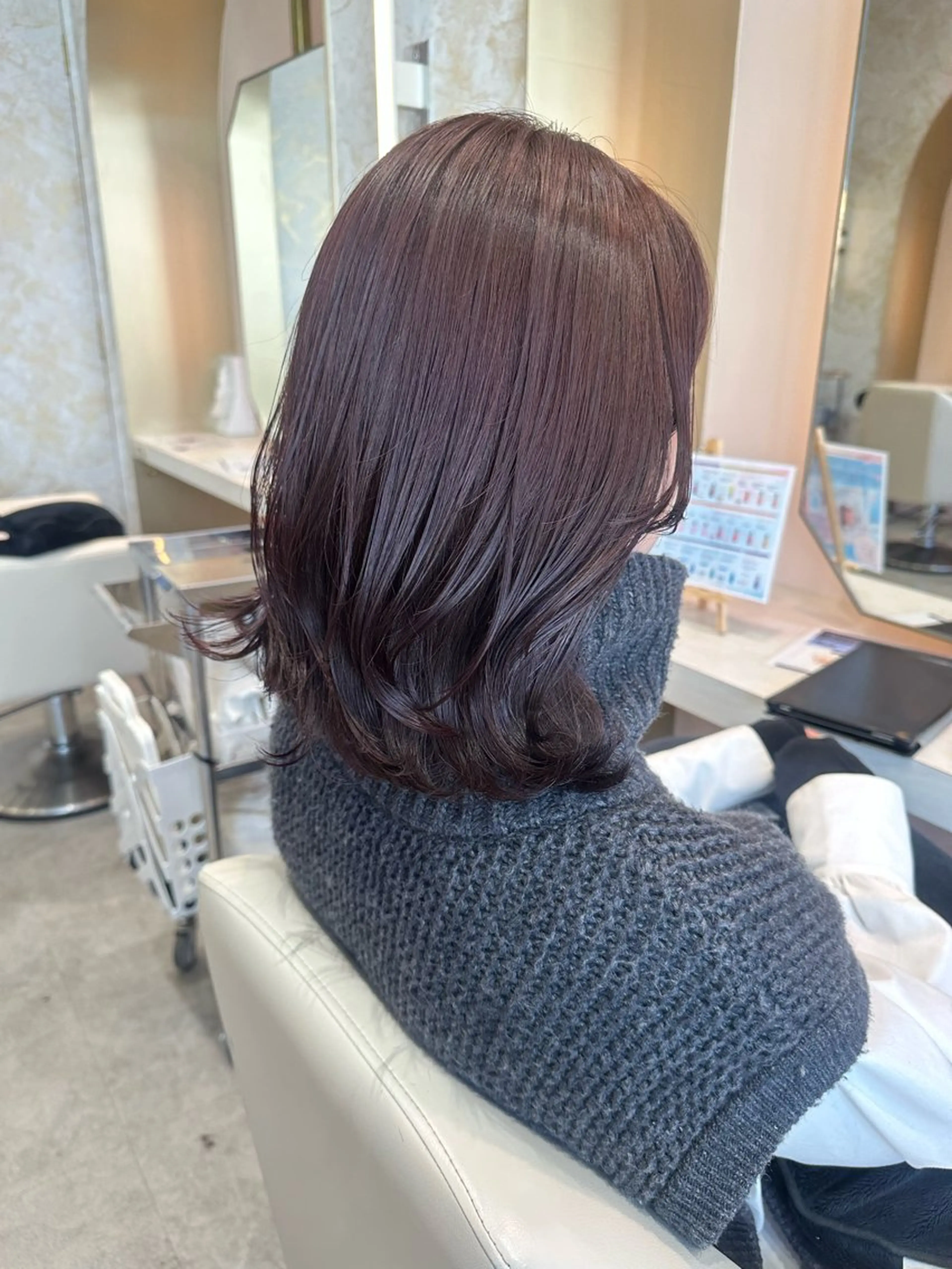 ミディアム カラー 店長/mao/ 前髪/顔周りカットのヘアスタイル