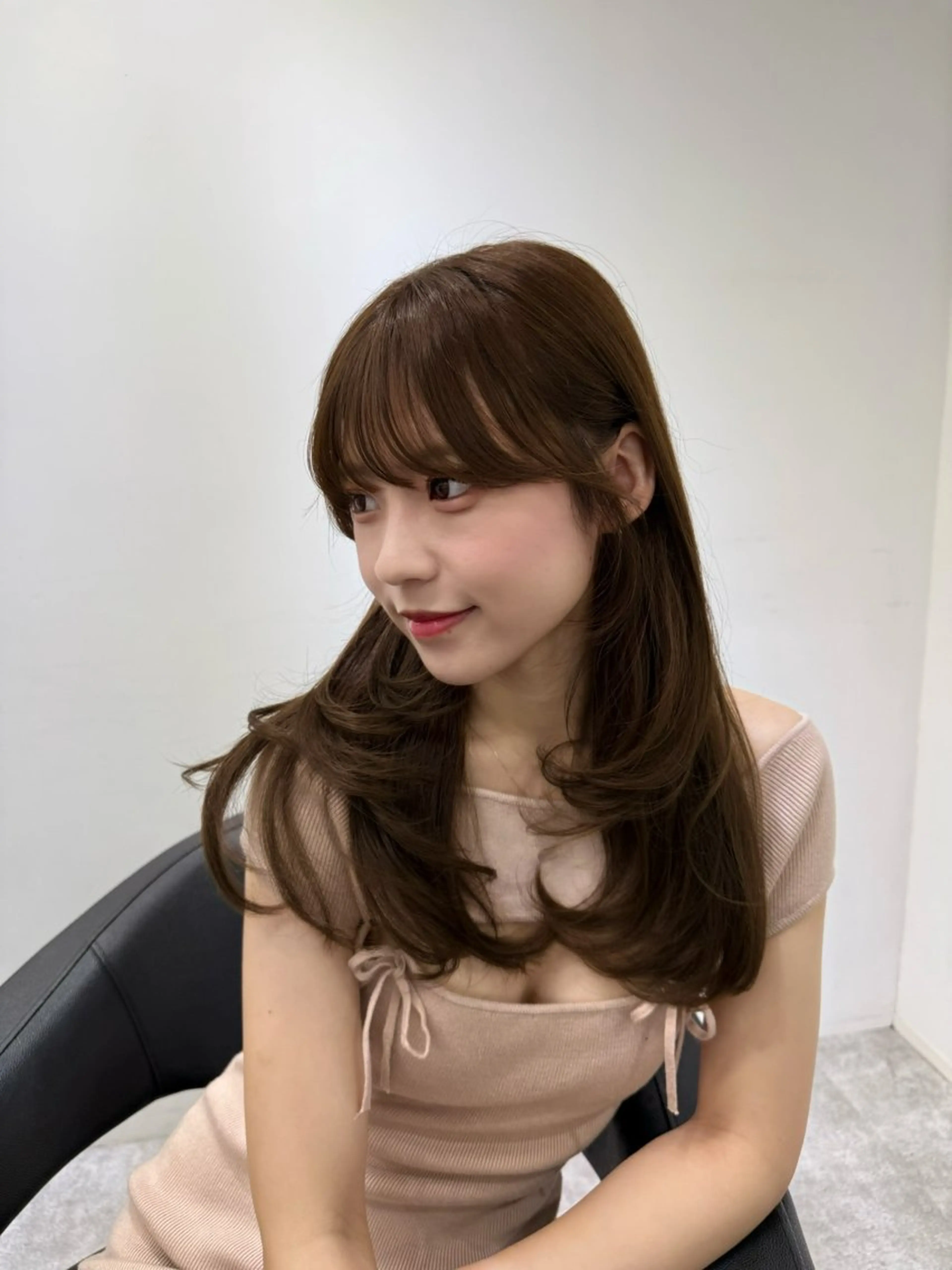 ロング カラー ミディアムレイヤー 添田晃基のヘアスタイル