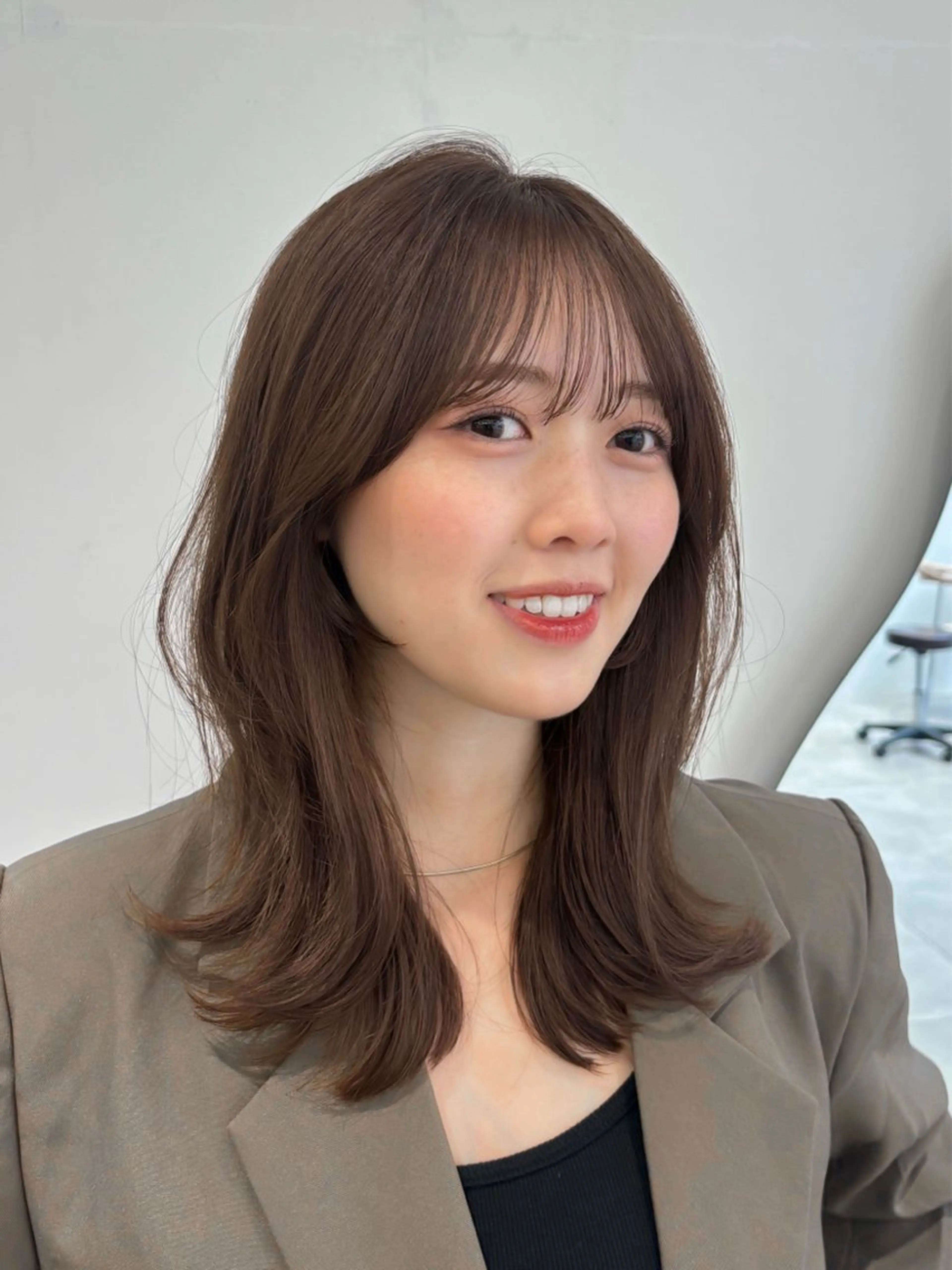 ミディアム カラー ren ボブロブ/ミディアムのヘアスタイル