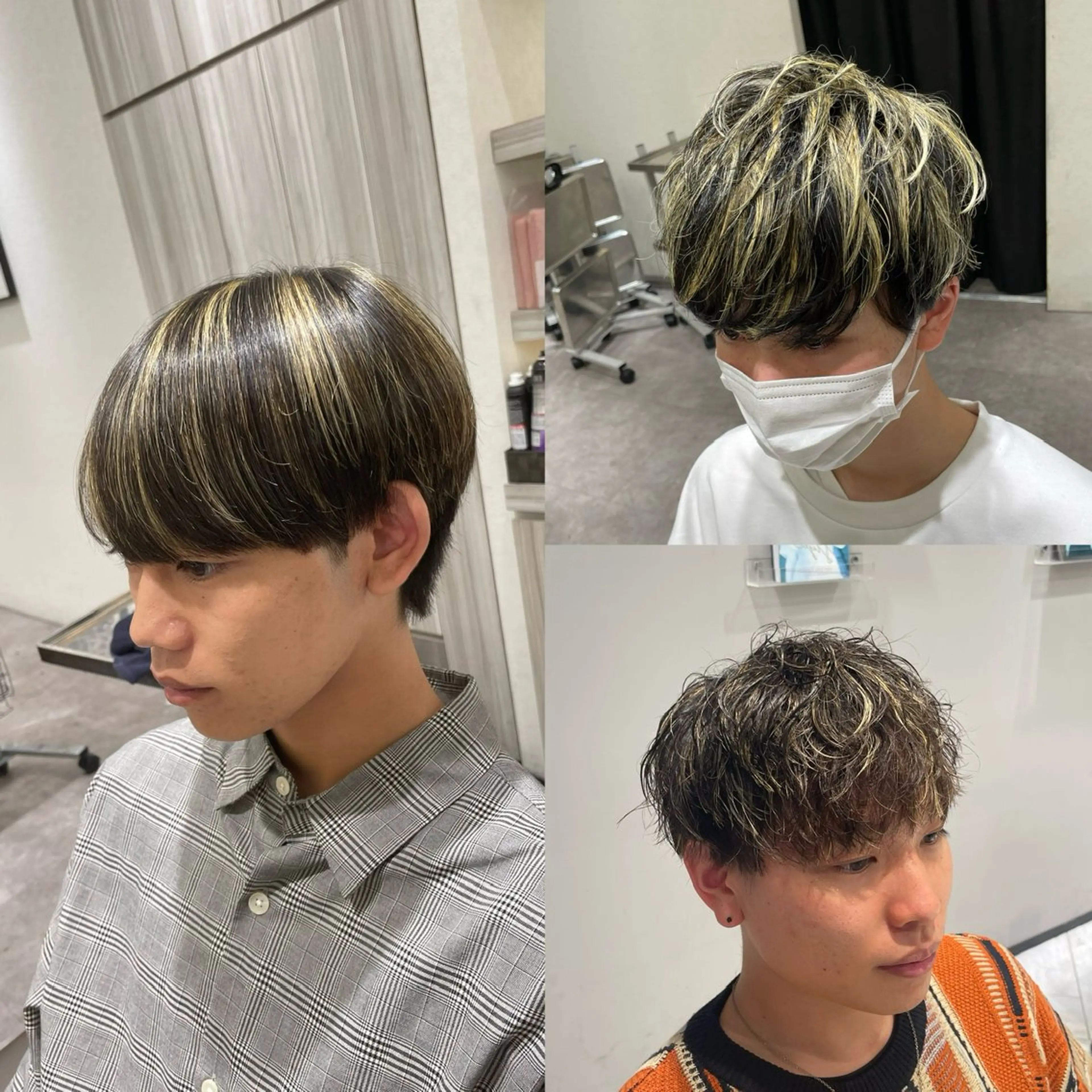 ショート カラー メンズ メンズメッシュ メッシュ カット ヘアカラー メンズ特化/矢場町駅 徒歩1分/岡本一真のヘアスタイル