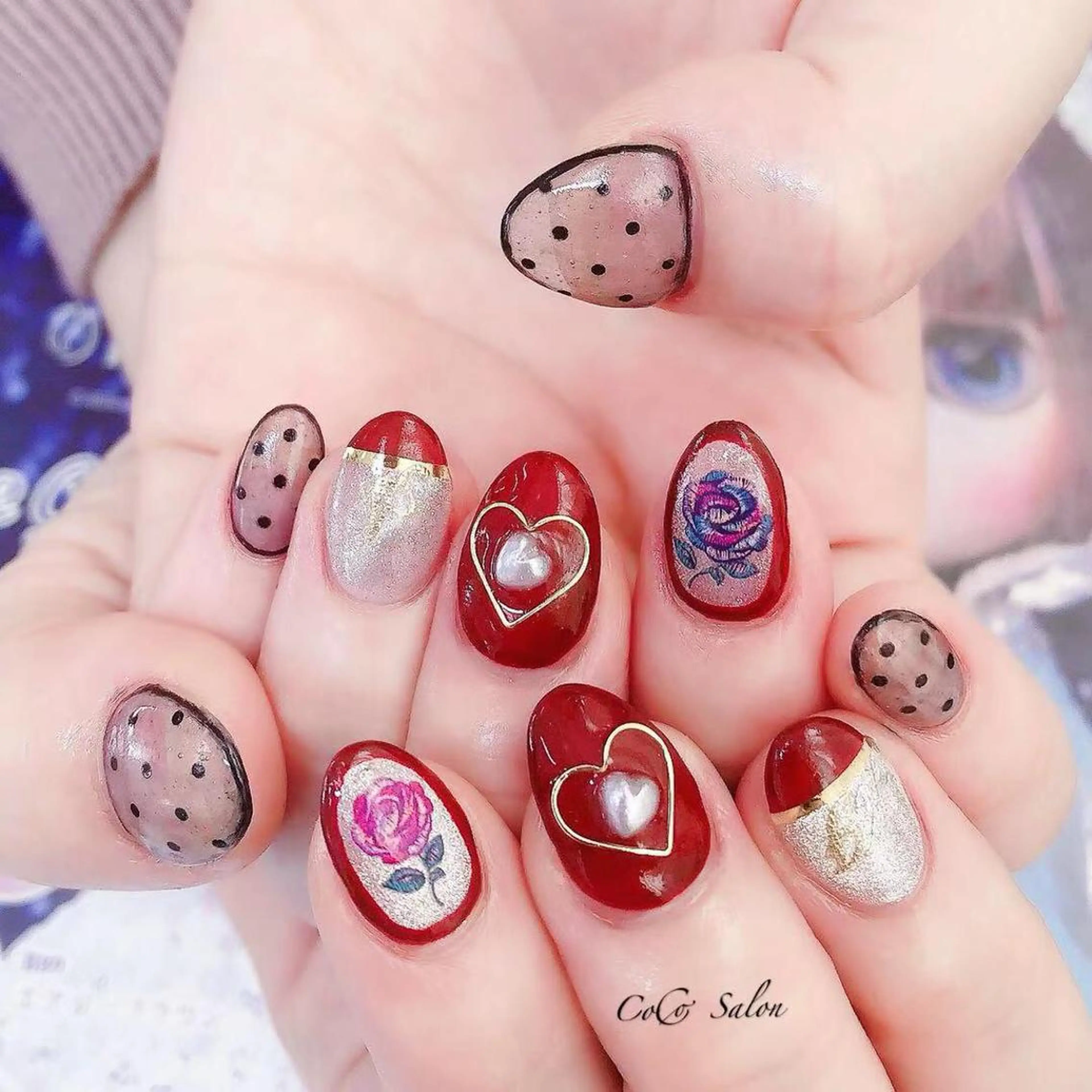 ネイル マグネットネイル バレンタイン CoCoSalon ネイル/まつ毛予約のネイルデザイン