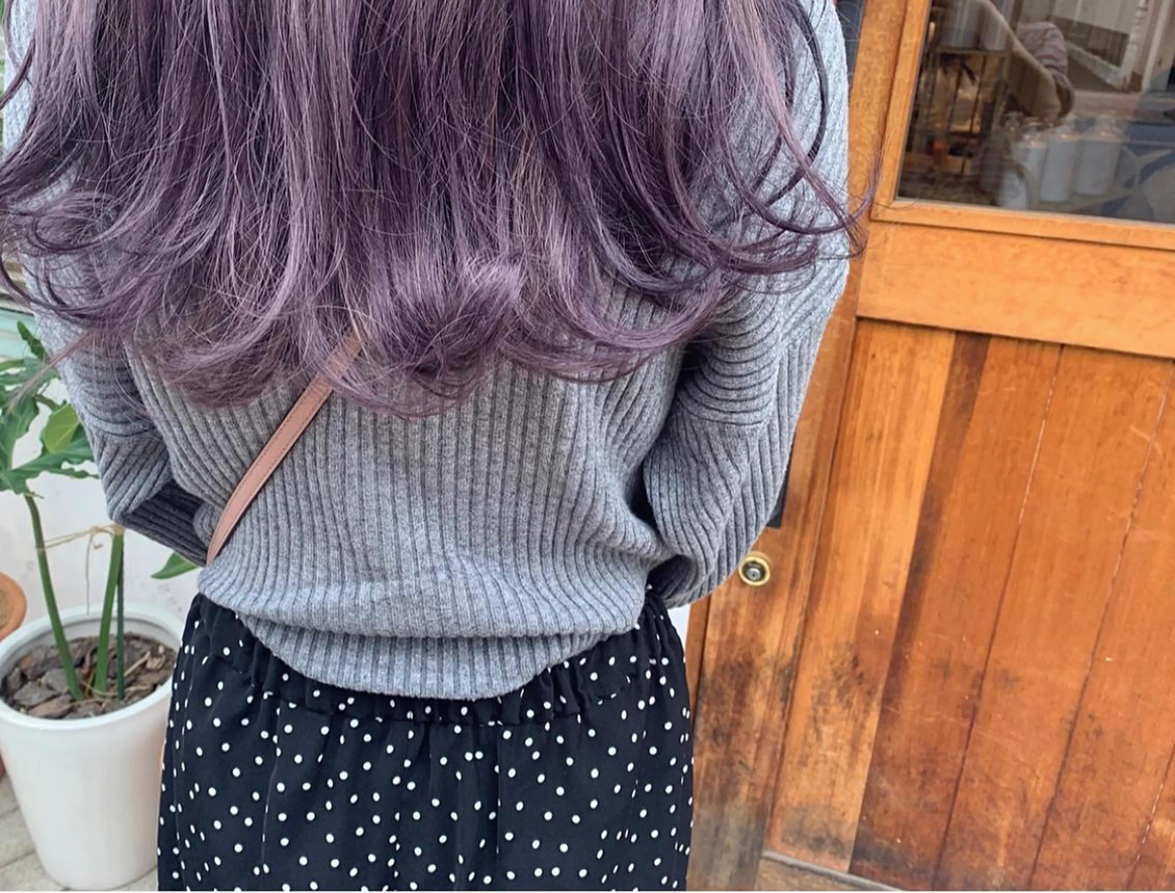 ロング カラー ブリーチ パープルカラー ヘアカラー たかいわ みきのヘアスタイル