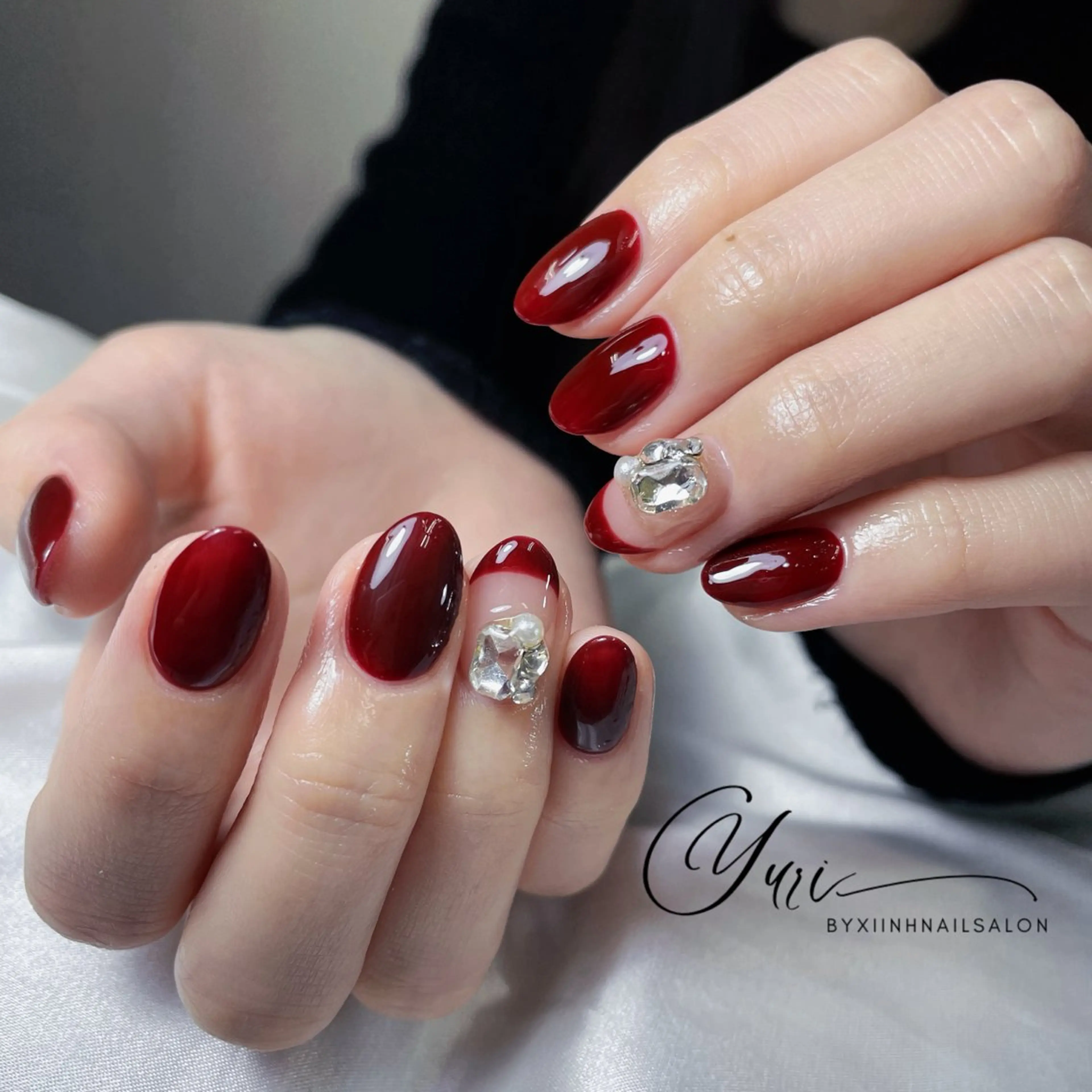 ネイル チークネイル 桜ネイル 長さ出し フットネイル ジェルネイル ハンドネイル YURI NAILのネイルデザイン