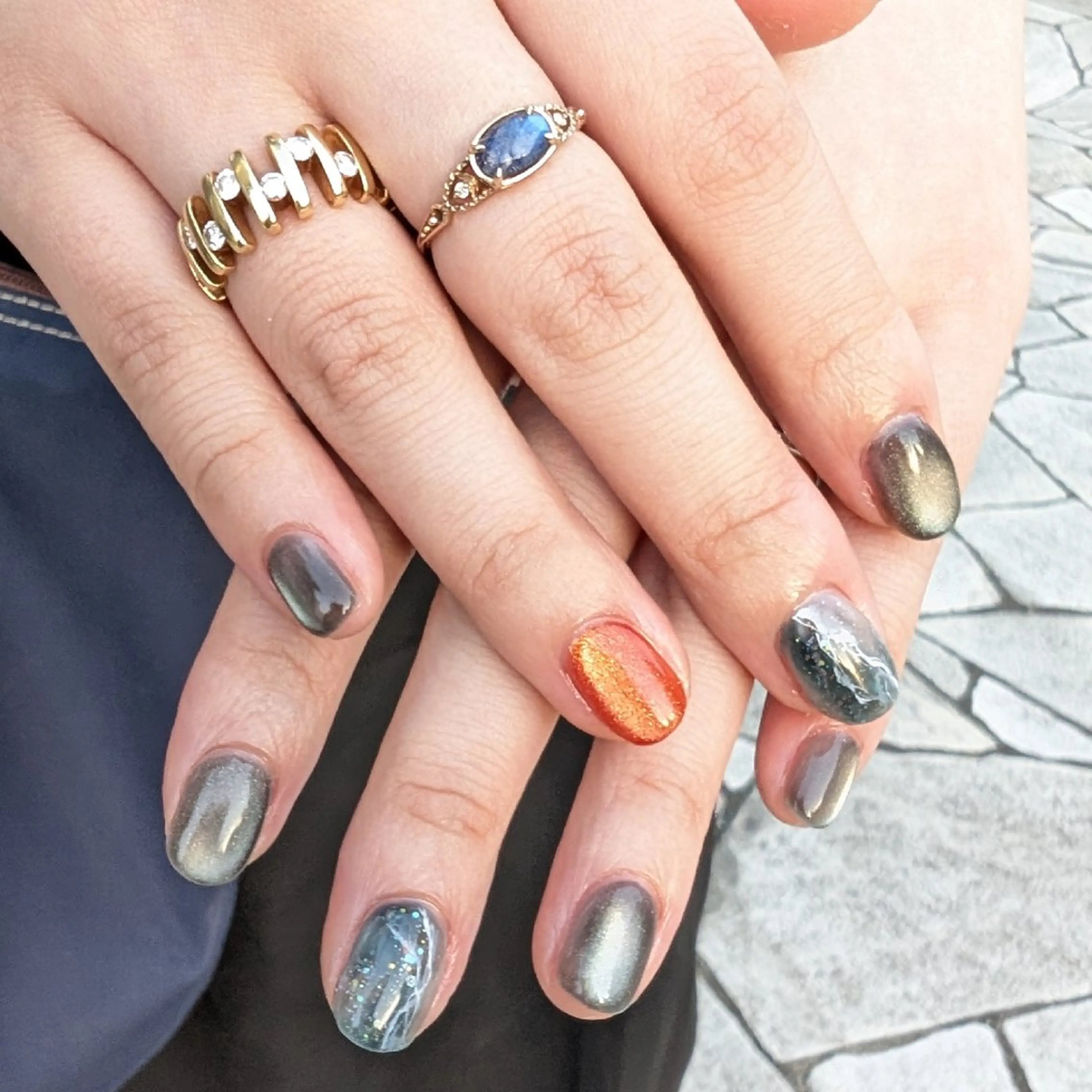 ネイル アートネイル グリーン ナリタ・ マミのネイルデザイン