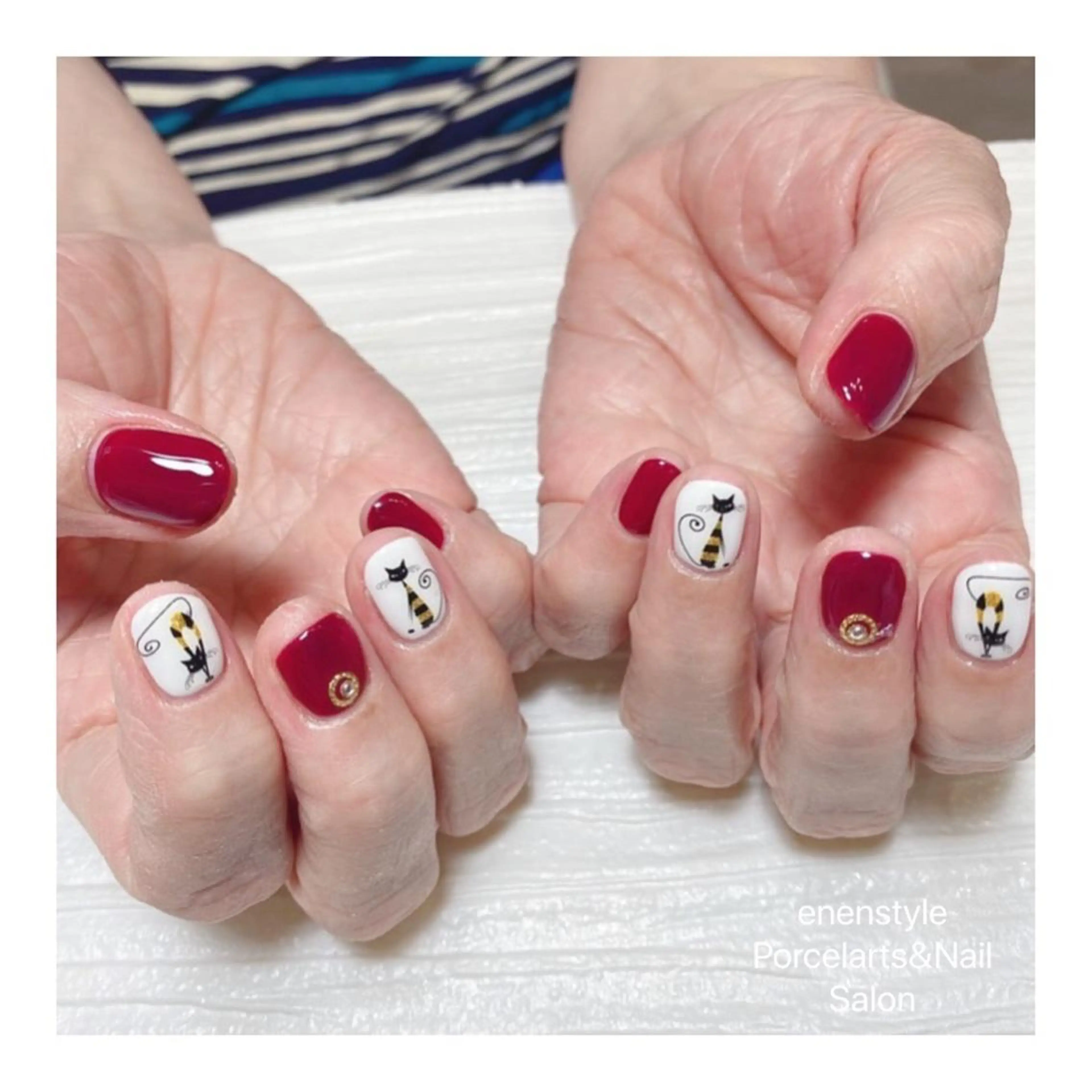 ショート ネイル ハンドネイル 👑enen style👑のネイルデザイン