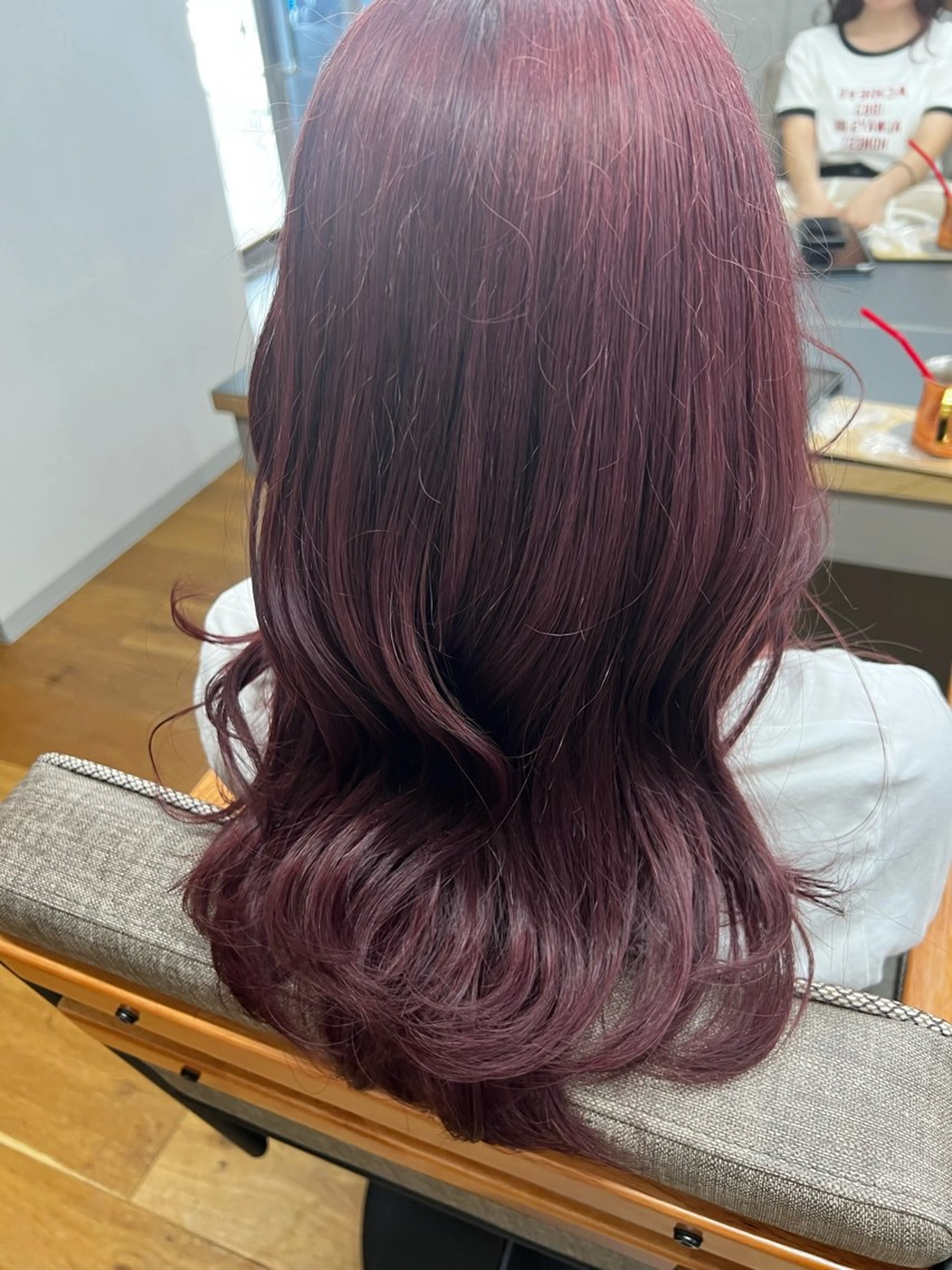 セミロング パープルカラー Haruka 香椎美容室のヘアスタイル