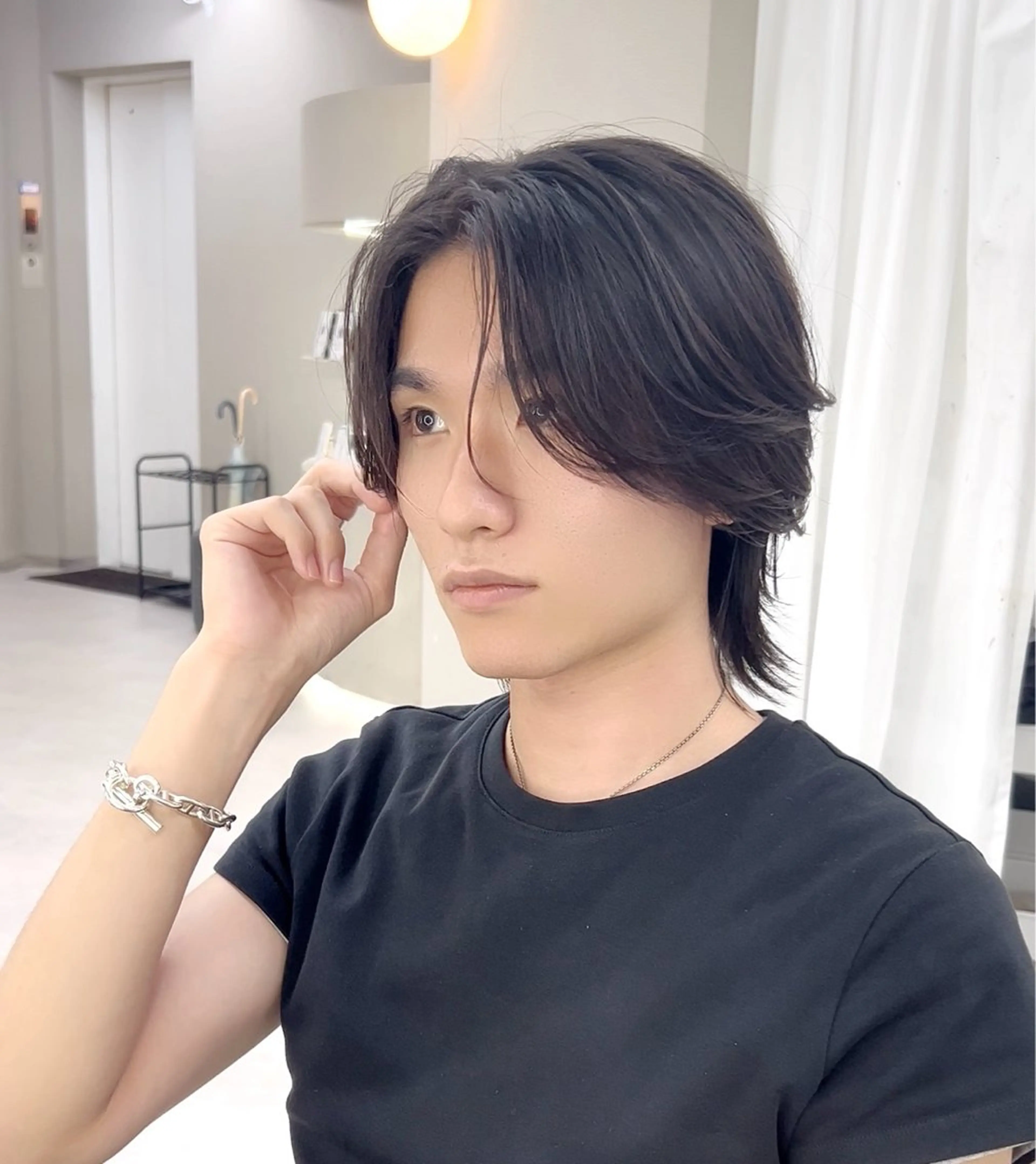 【期間限定】メンズ限定センターパートウルフカット０円の写真