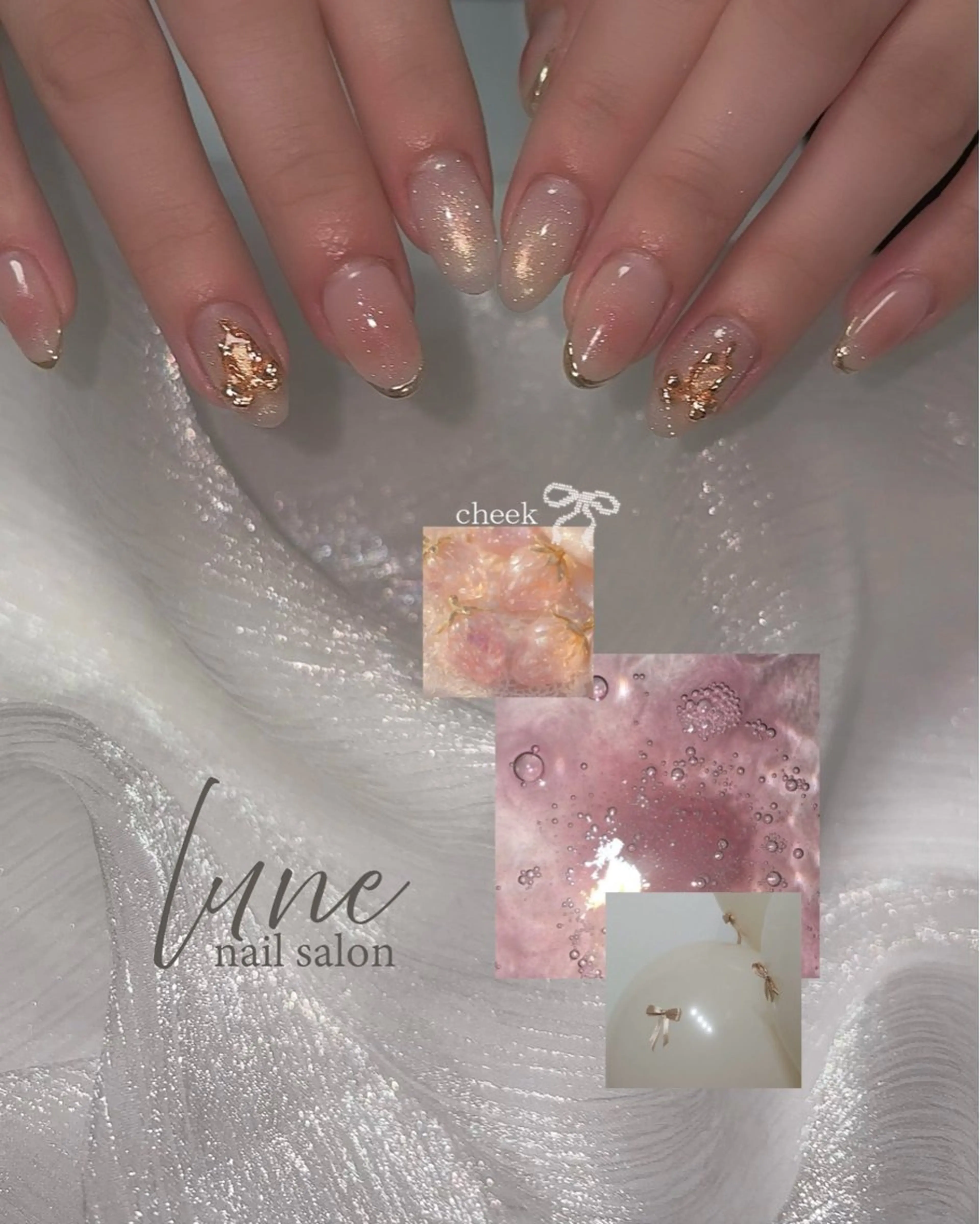 ネイル リボン ハンドネイル nail salon luneのネイルデザイン