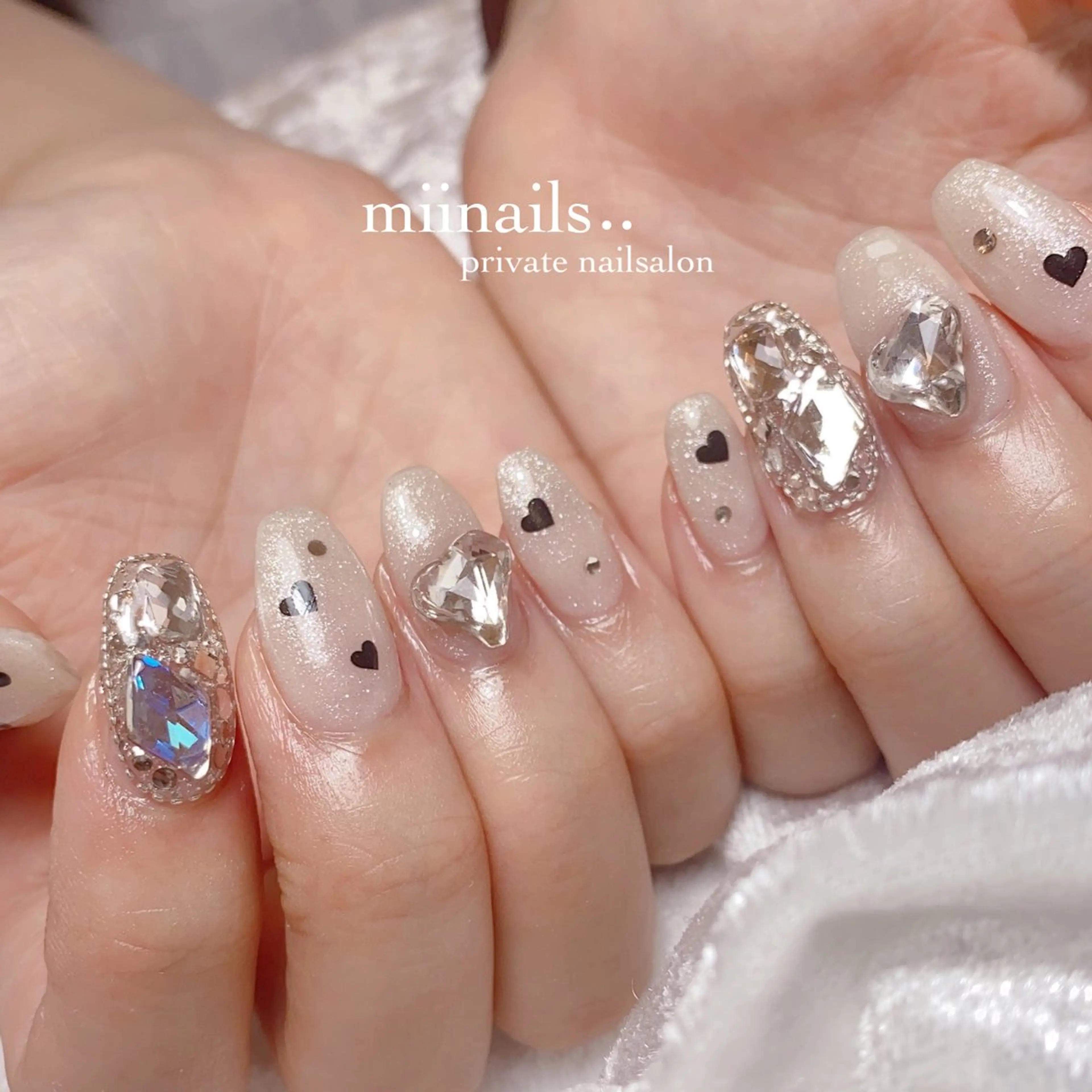ネイル フレンチネイル 韓国ネイル ワンホンネイル ハンドネイル nailsalon miinailsのネイルデザイン