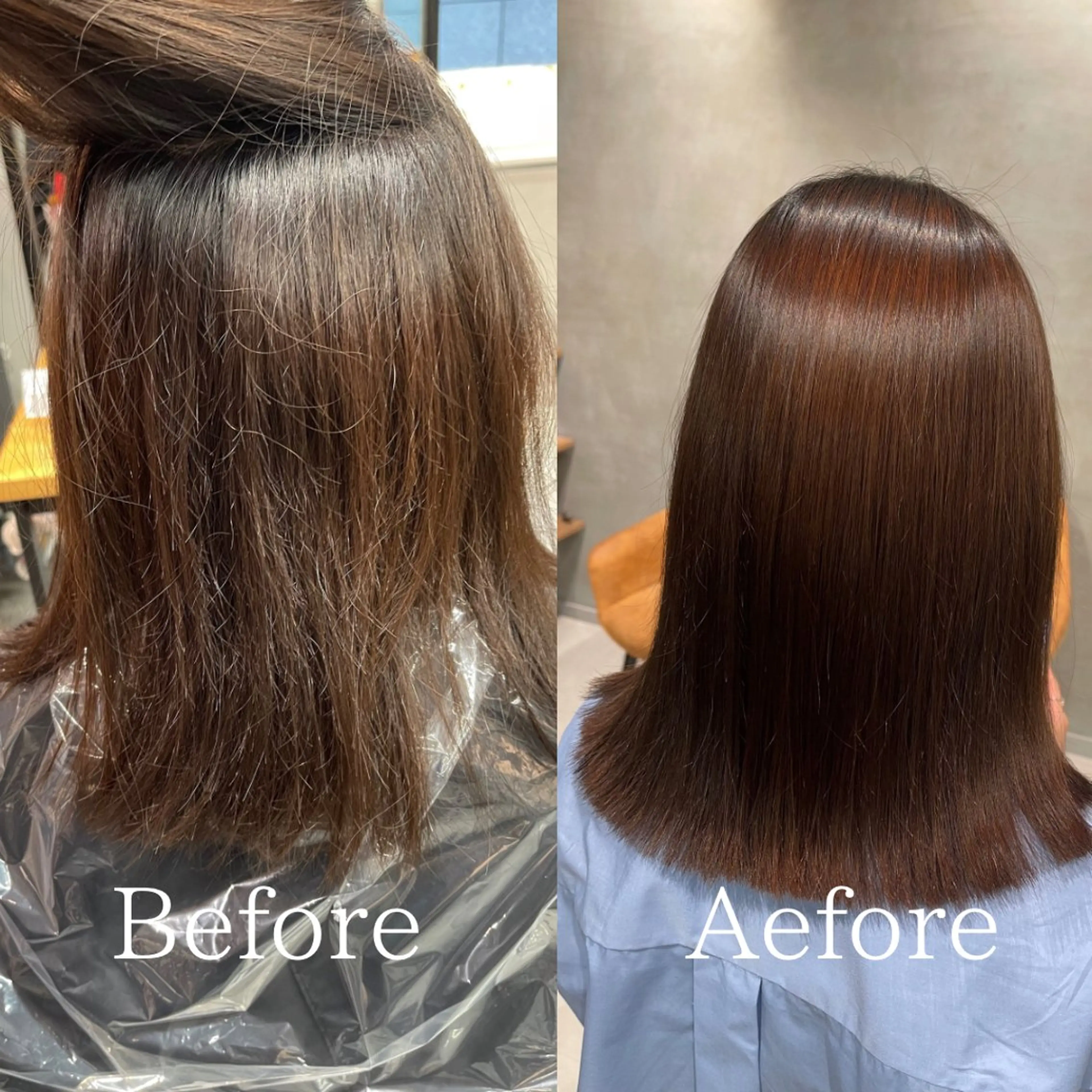 ミディアム くせ毛 縮毛矯正 縮毛矯正 charm《銀座》 ヘアセット/縮毛矯正のヘアスタイル