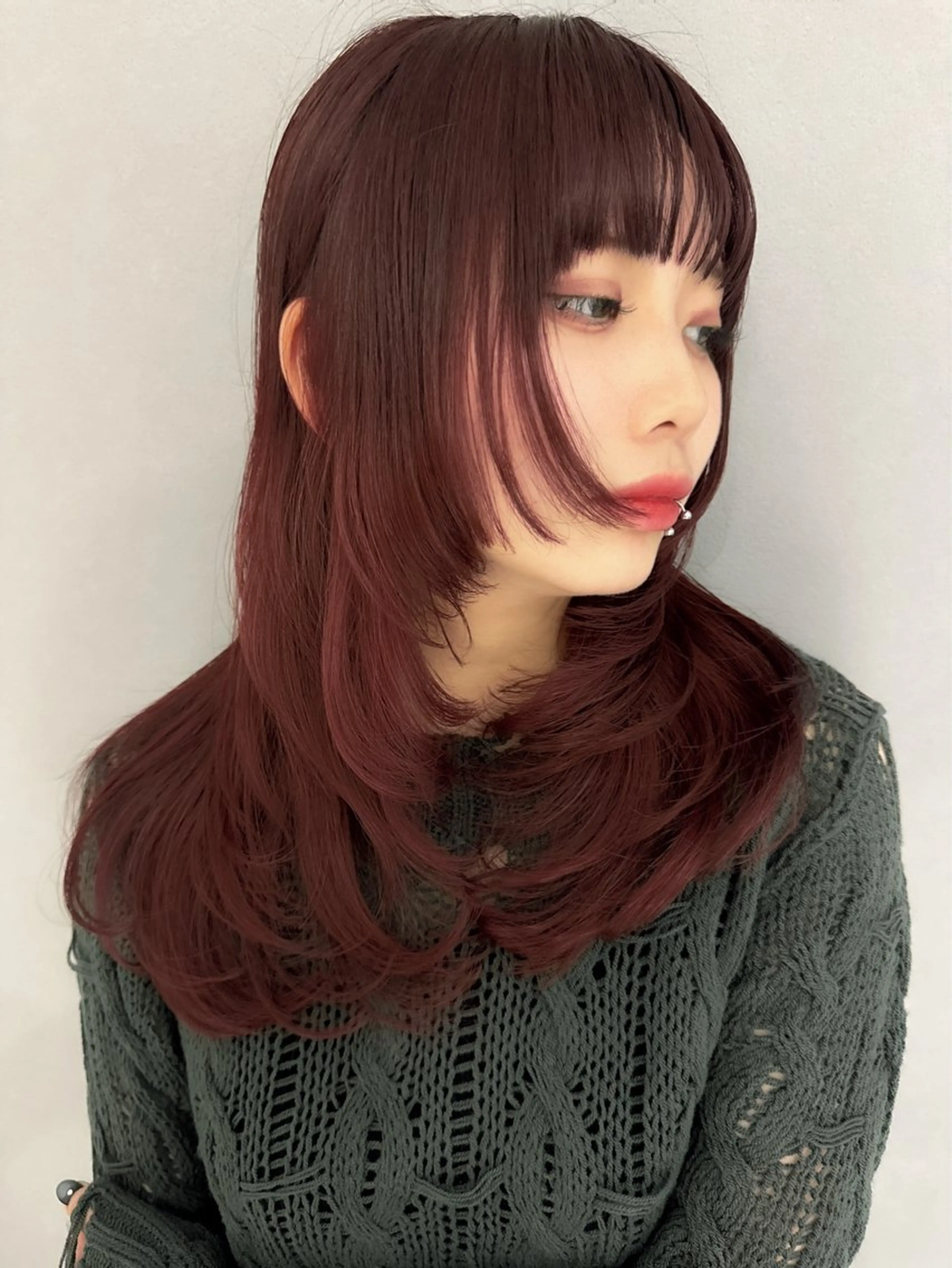 セミロング カラー アディクシーカラー バレイヤージュ ブリーチ ケアブリーチ 透明感カラー カット ヘアカラー Grow by NYNY 打越裕樹のヘアスタイル