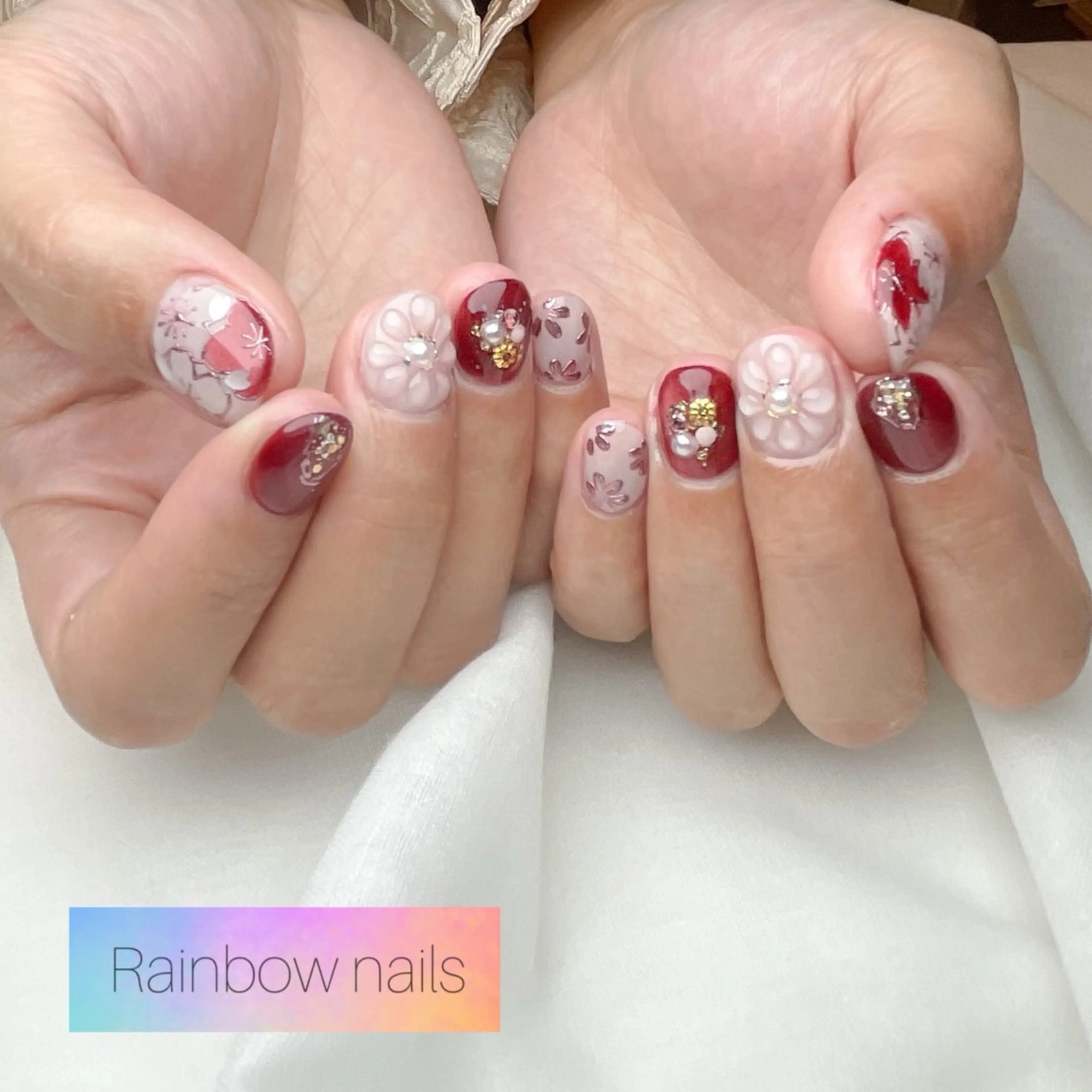 ネイル Rainbow nailsくろちゃんのネイルデザイン