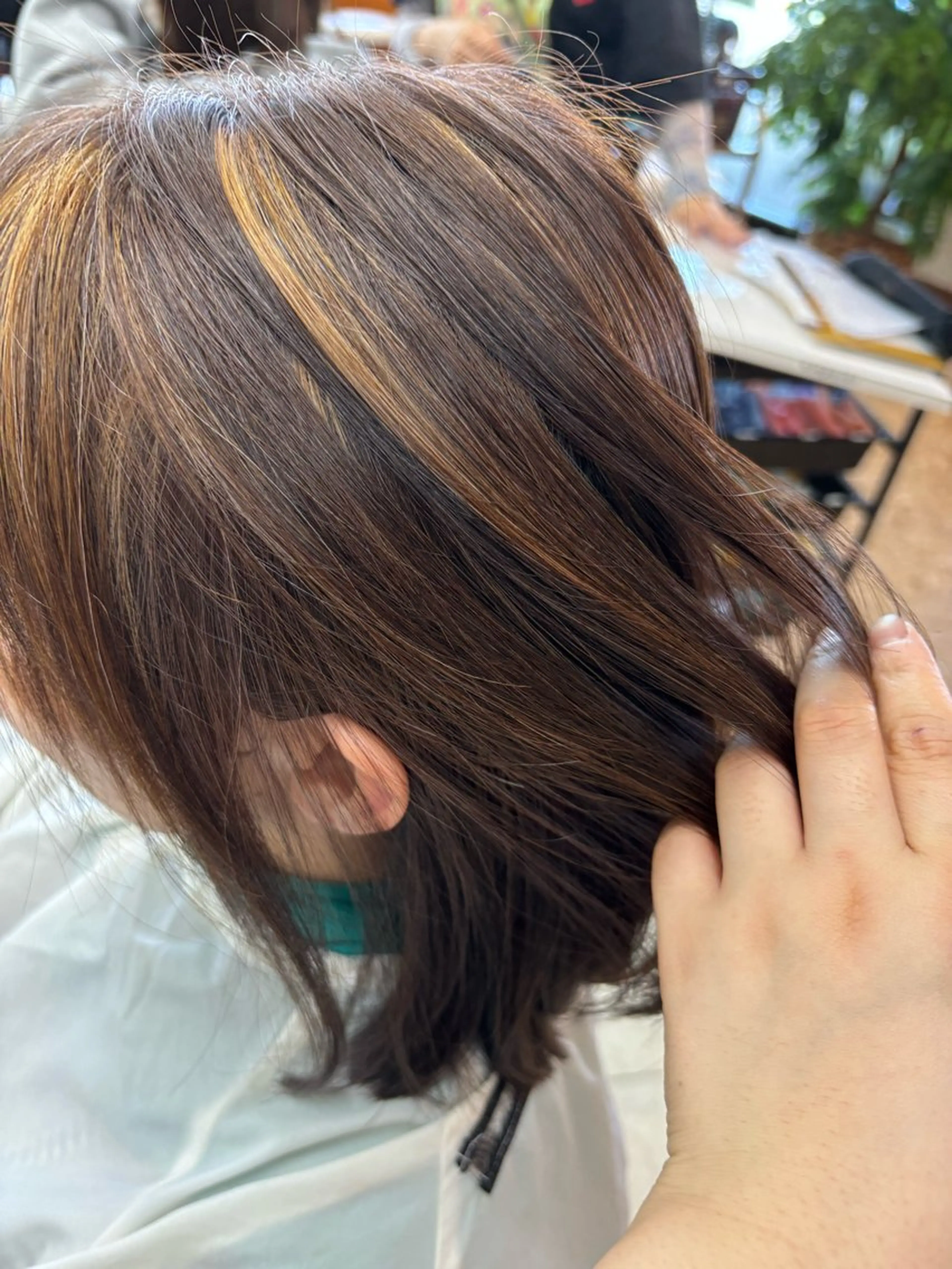 ミディアム カラー ヘアカラー 亀山 来未のヘアスタイル