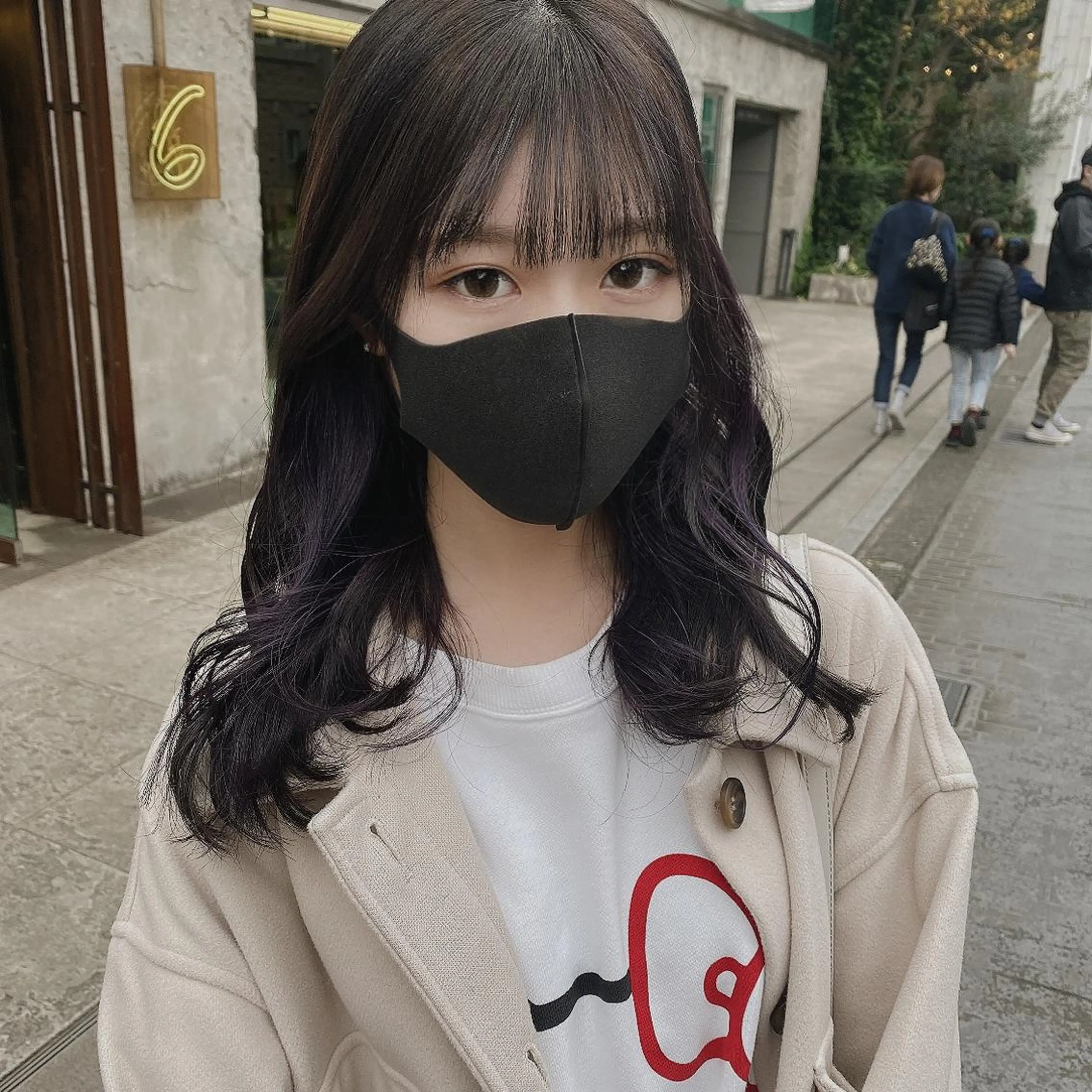 セミロング カラー ヘアアレンジ ヘアカラー トリートメント ヘアセット 韓国レイヤーカット/ 儚げカラーチナツのヘアスタイル