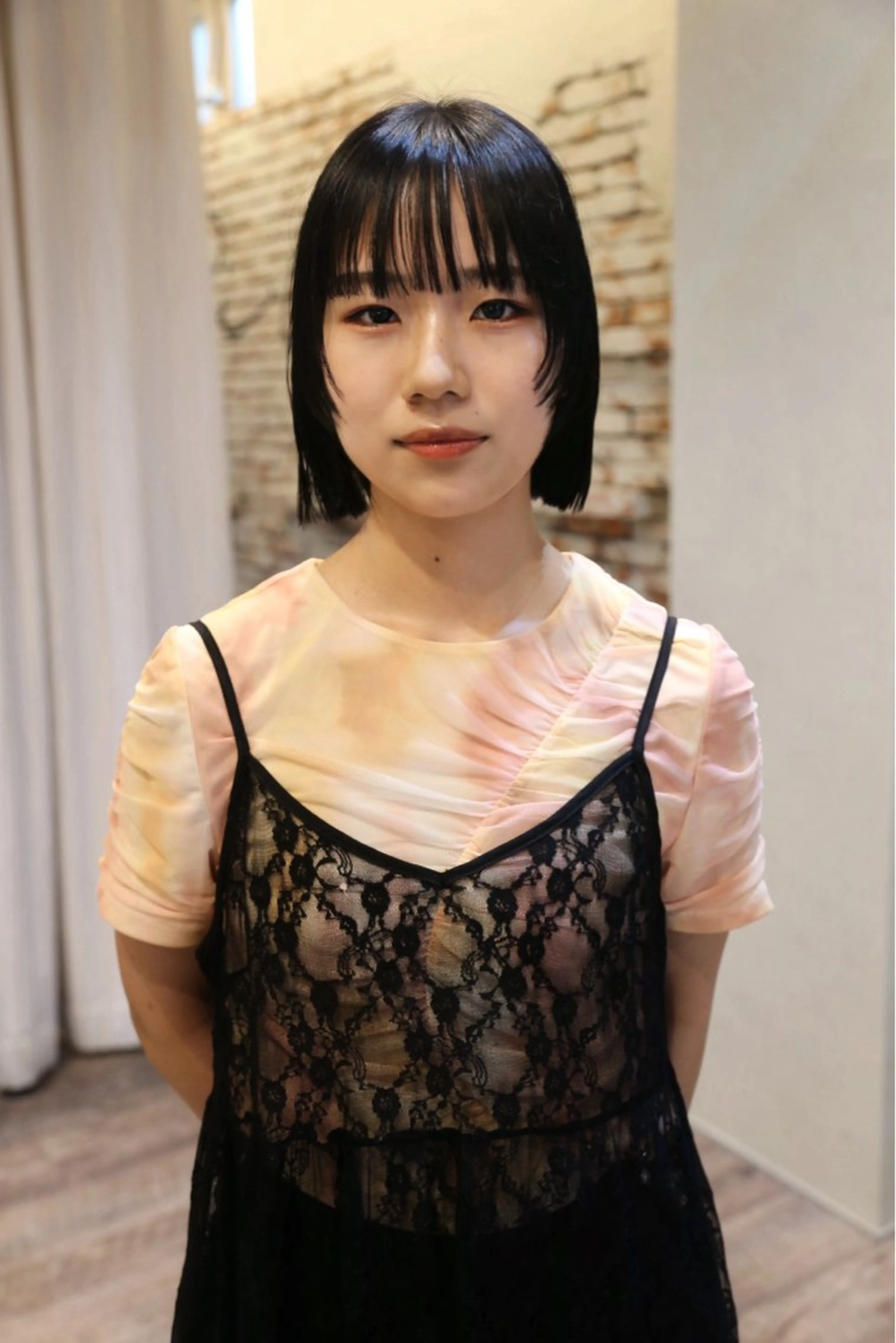 ショート ボブ 顔周りカット カット デザインパーマ 藤田和樹のヘアスタイル