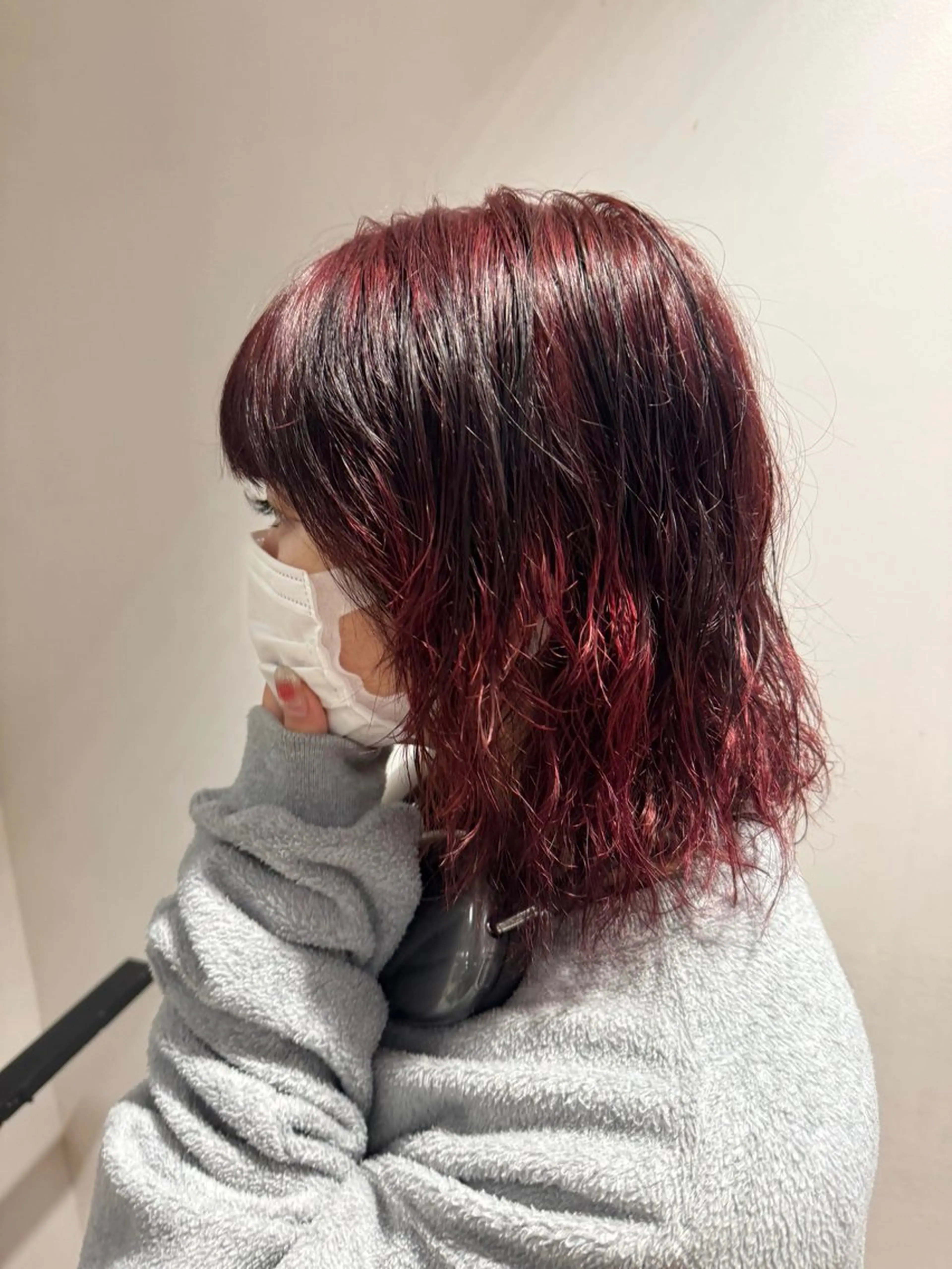 ミディアム カラー レッドカラー ヘアカラー トリートメント hip's eyes 渡辺舜のヘアスタイル