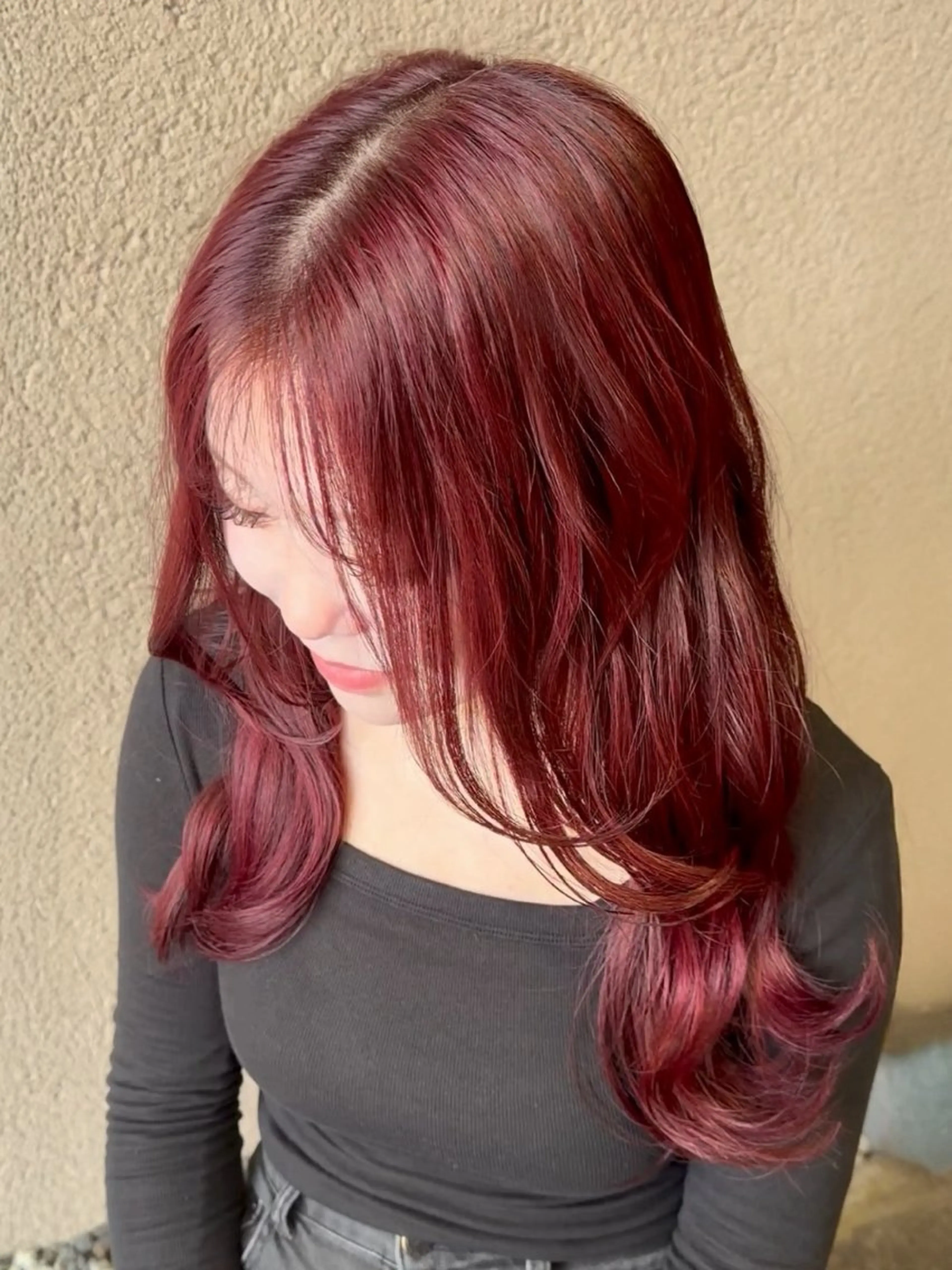 ロング カラー レッドカラー Saraju 仁川店 SHIORI ♥のヘアスタイル