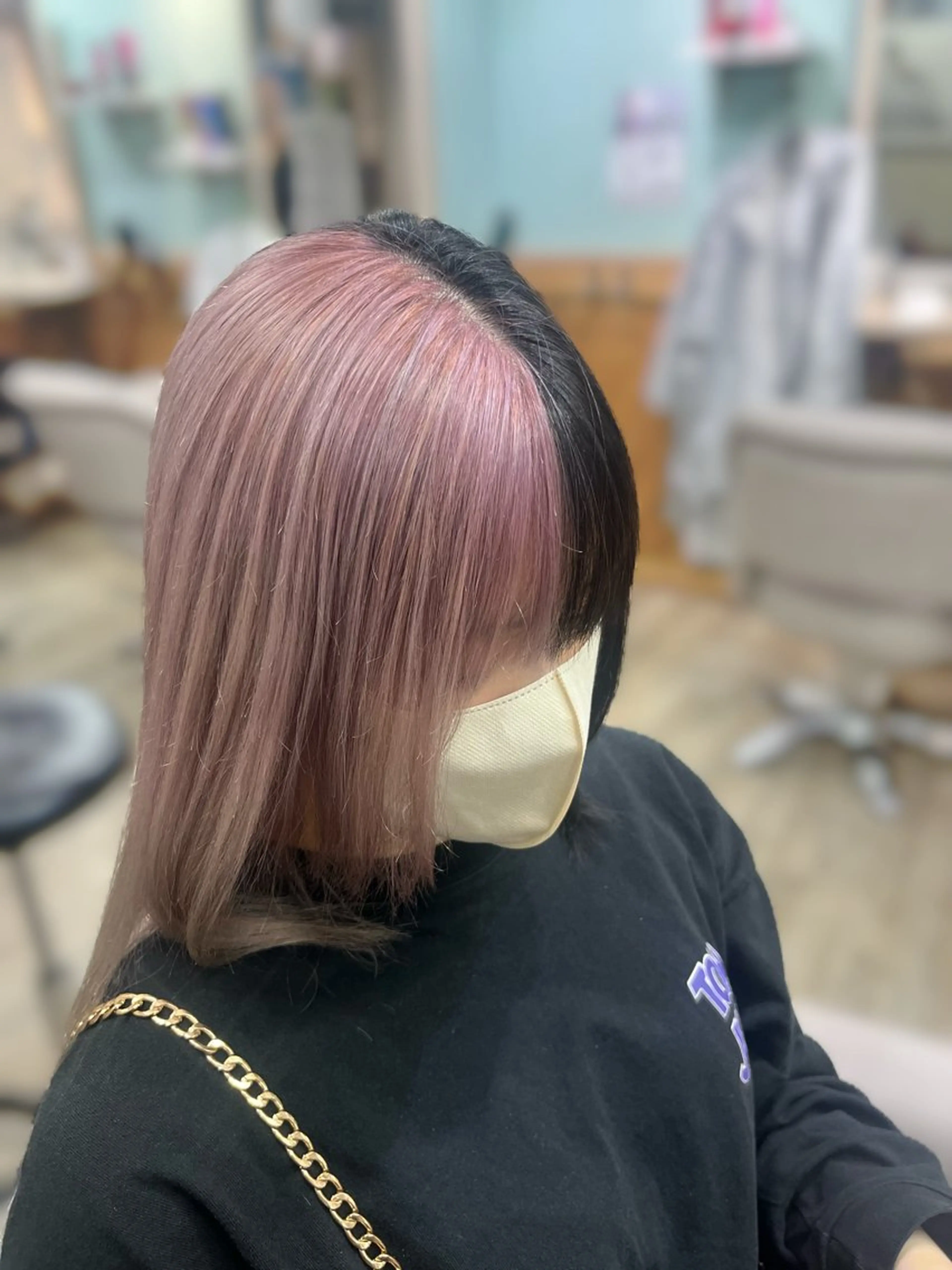 カラー ピンクカラー ツートーンカラー 三木 郁人のヘアスタイル
