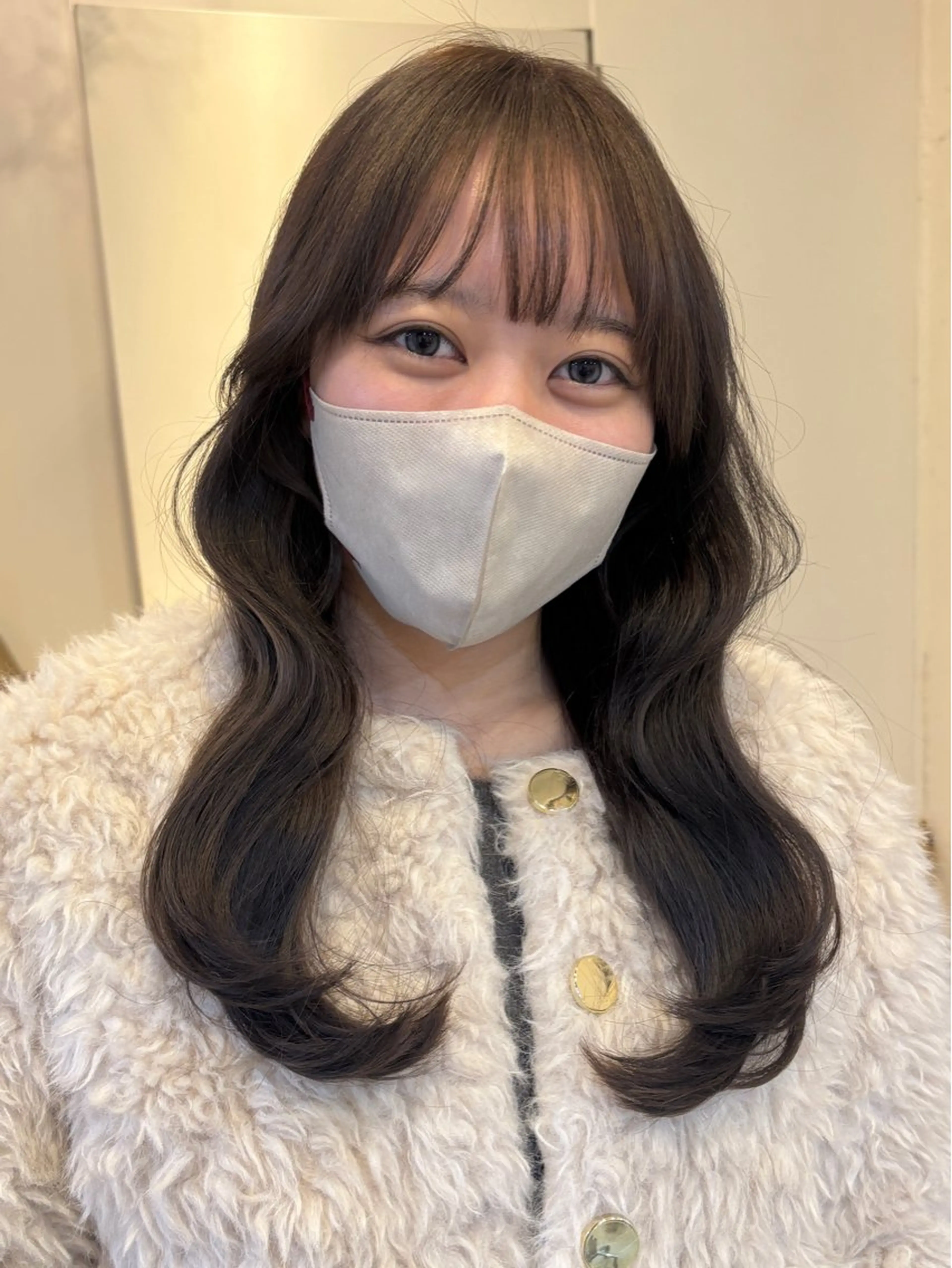 ミディアム カラー カット ヘアカラー トリートメント 韓国ヘア/wカラー レイヤー/RIN🎀のヘアスタイル