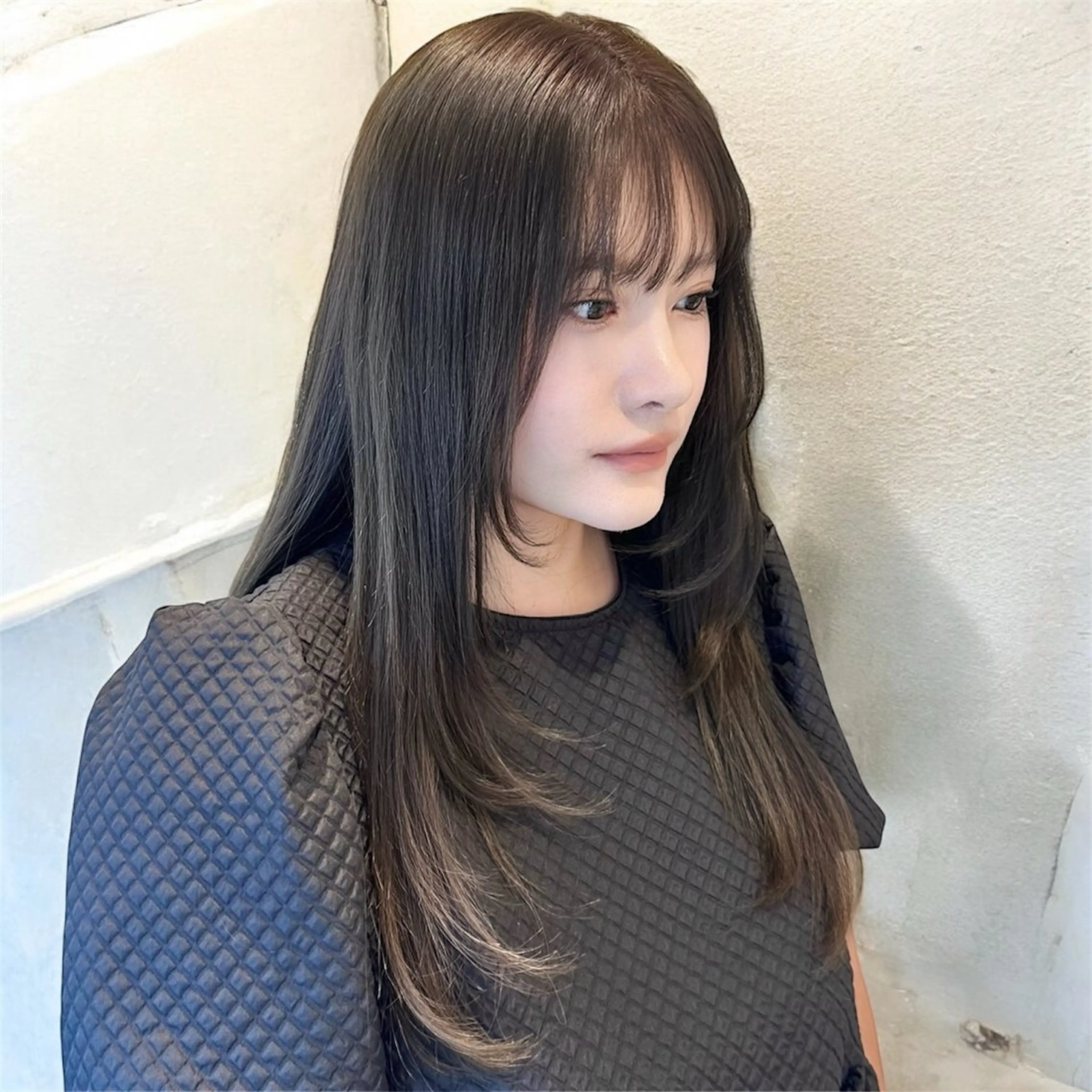 ロング カラー ヘアアレンジ 韓国ヘア/レイヤー 顔周りカット/ユキナのヘアスタイル