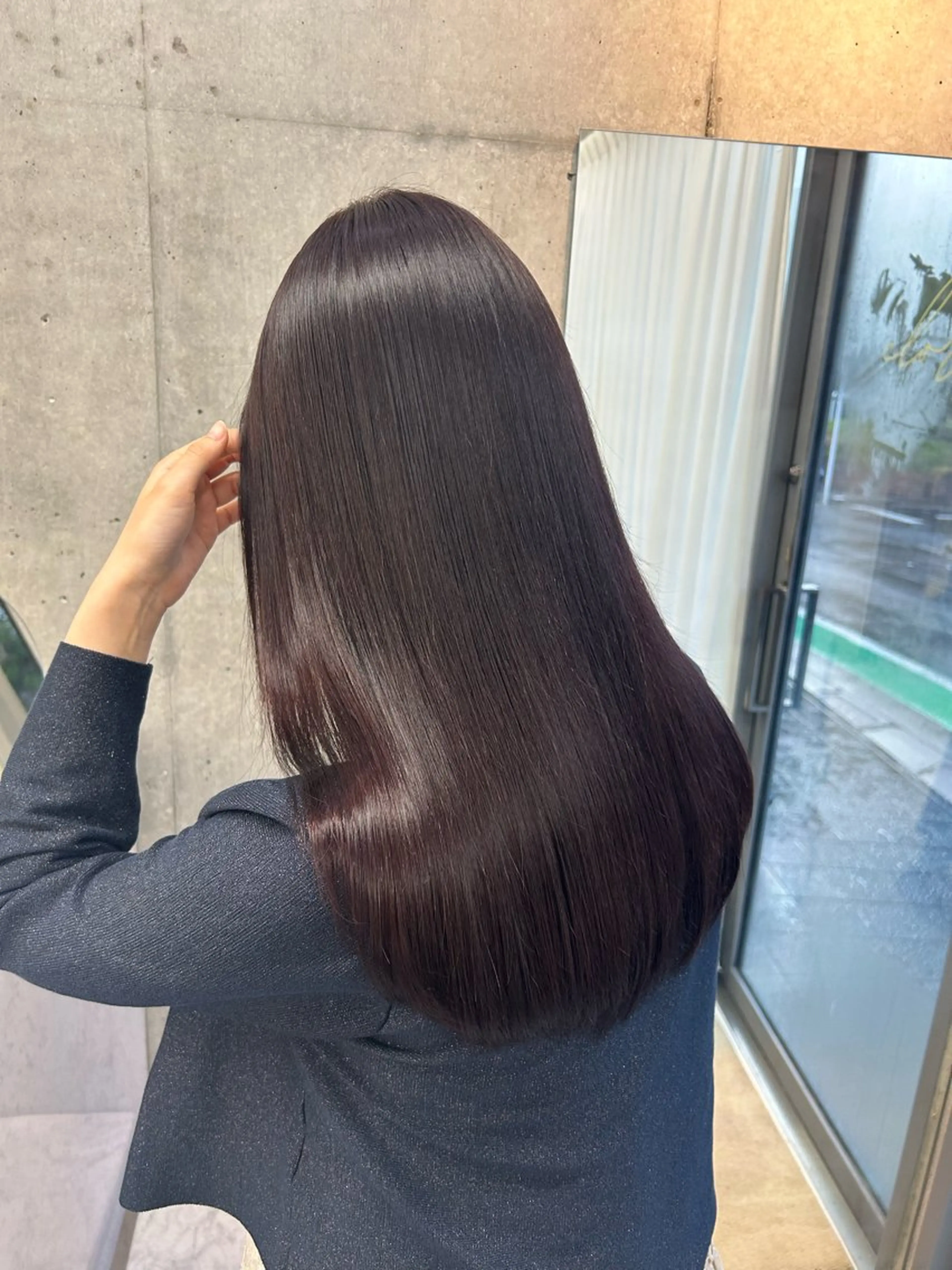 ロング ピンクラベンダー 縮毛矯正 ヘアカラー トリートメント LOE Yuuka/42🩵のヘアスタイル