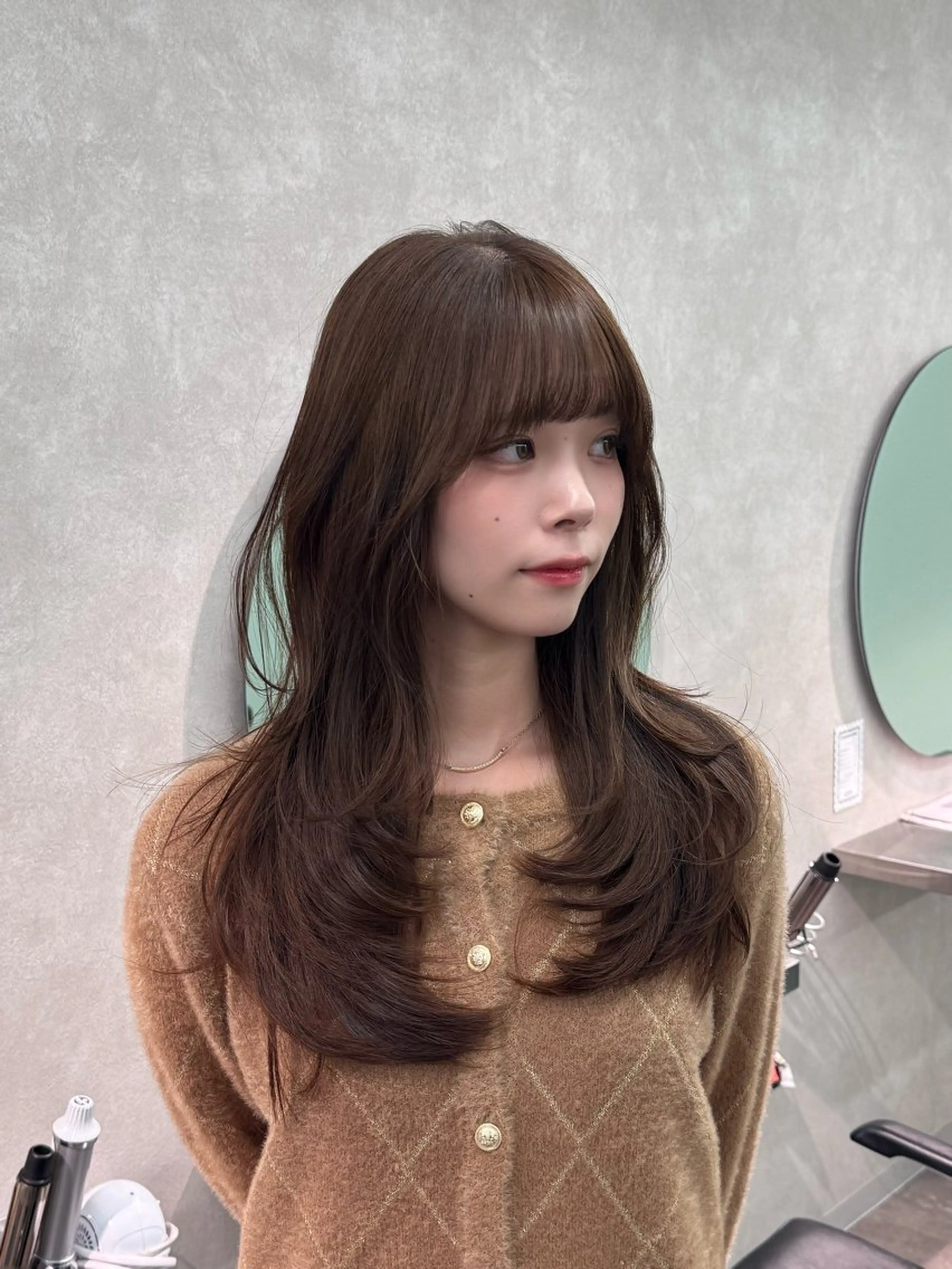 ロング カラー カット ヘアカラー 韓国レイヤーカット /千葉/shimonのヘアスタイル