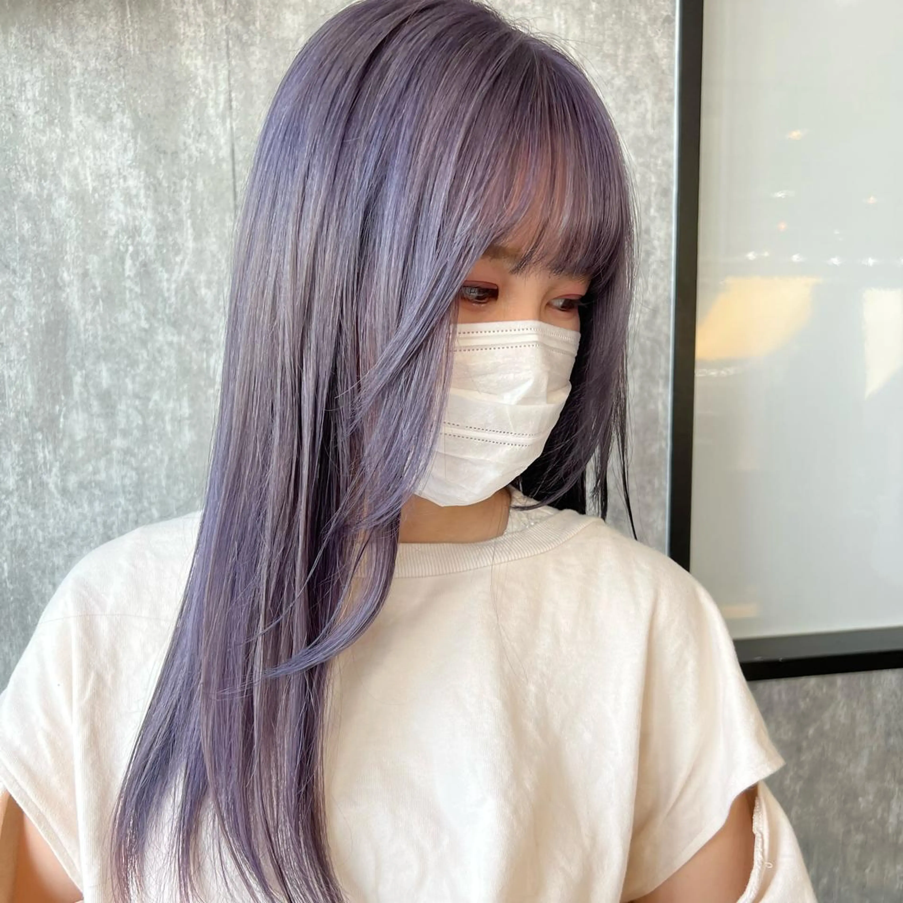 ロング カラー ヘアアレンジ ラベンダーカラー TIDEHAIR SHIHOのヘアスタイル