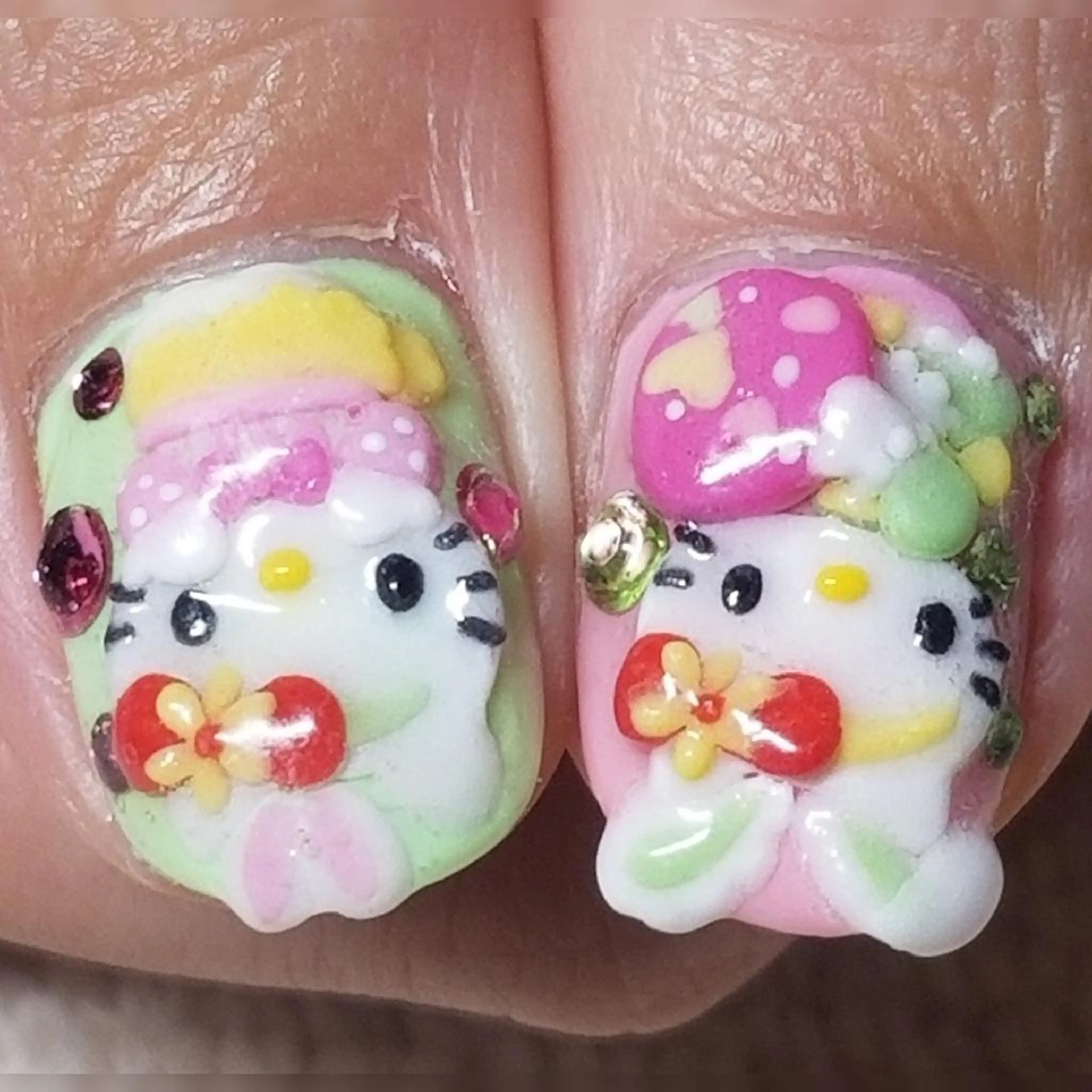 ネイル イースター グリーン パステルネイル ピンク ハンドネイル よしだ ひろきのネイルデザイン