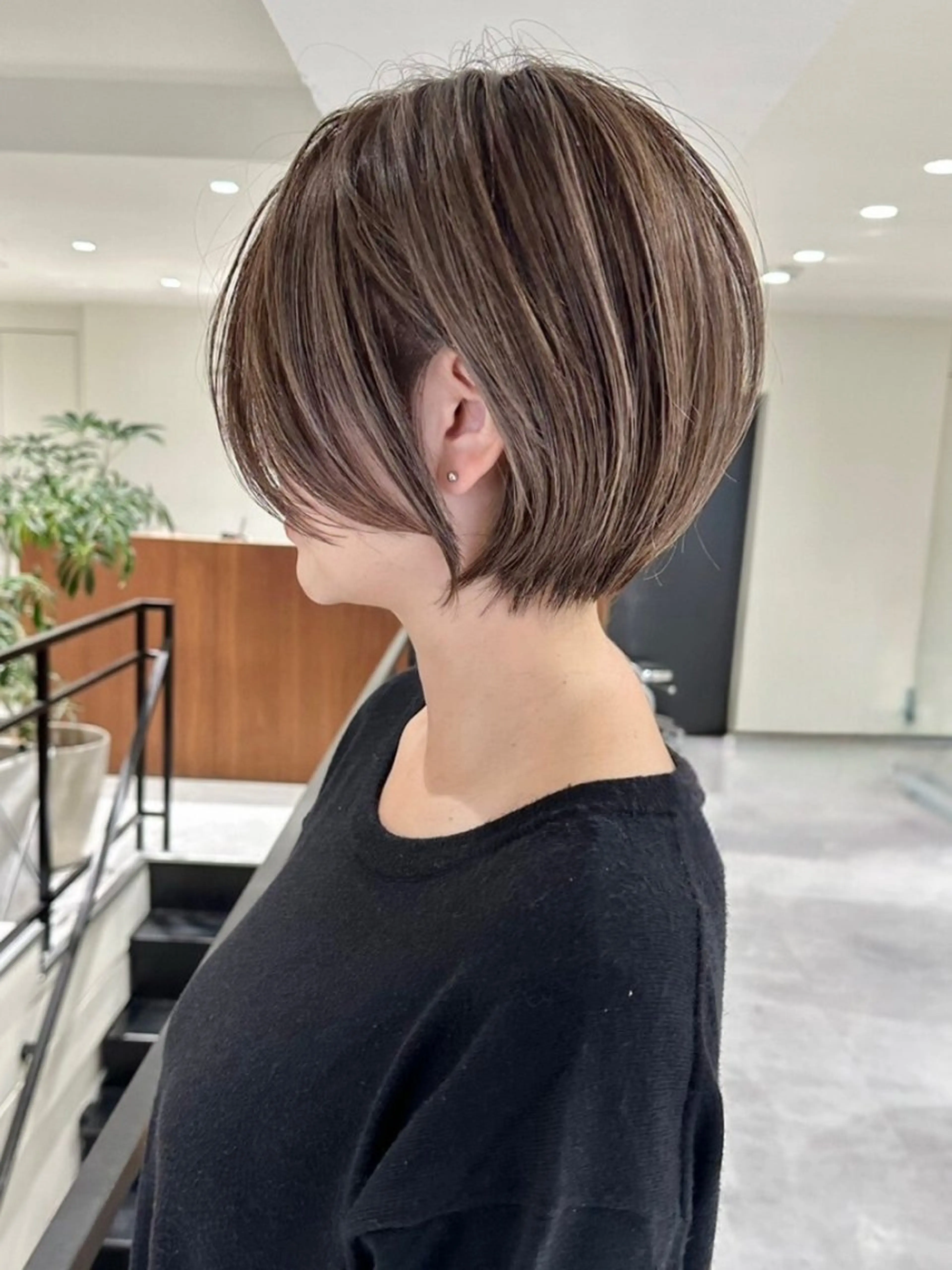 ショート カラー ショートボブ アディクシーカラー バレイヤージュ ブリーチ ケアブリーチ カット ヘアカラー トリートメント JILBLAN京都 ショート/ハイライトのヘアスタイル