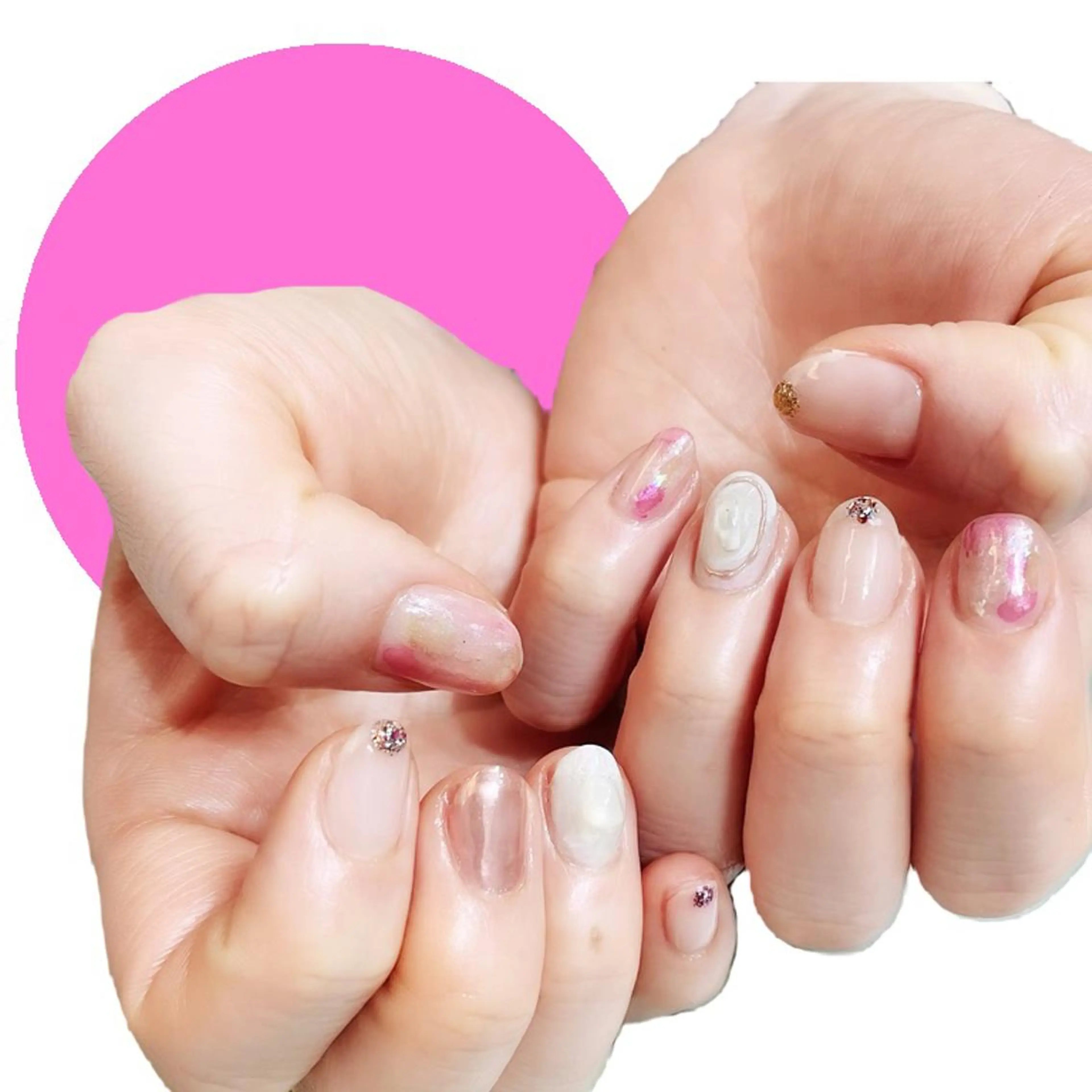 ネイル オーロラネイル 桜ネイル 氷ネイル・うるうるネイル 韓国ネイル マグネットネイル ハンドネイル VOLLMOND nailのネイルデザイン