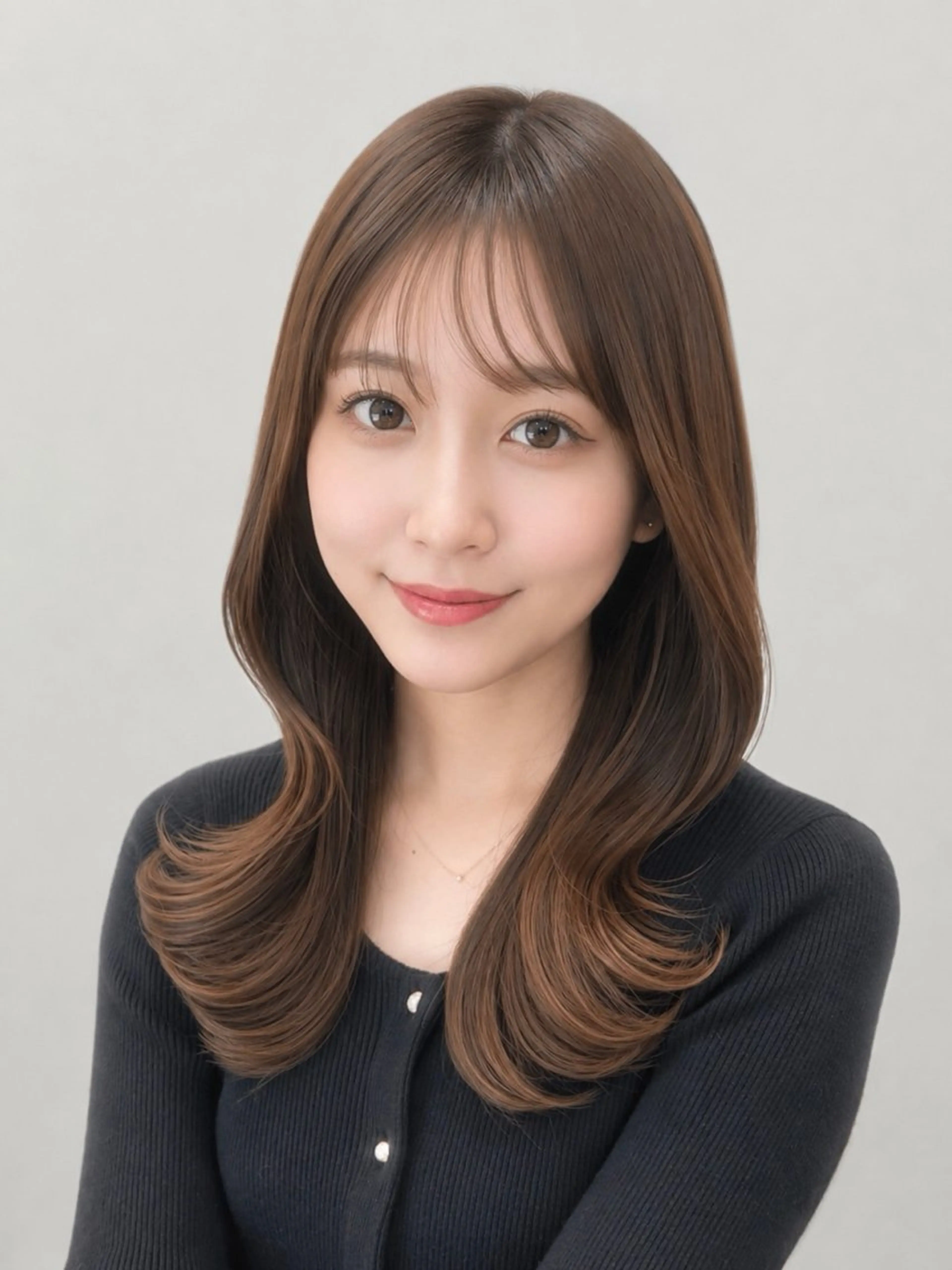 セミロング くびれヘア 髪質改善 レイヤーカット カット ヘアカラー トリートメント 🧡くびれヘア/前髪 顔周り🧡久原結衣のヘアスタイル