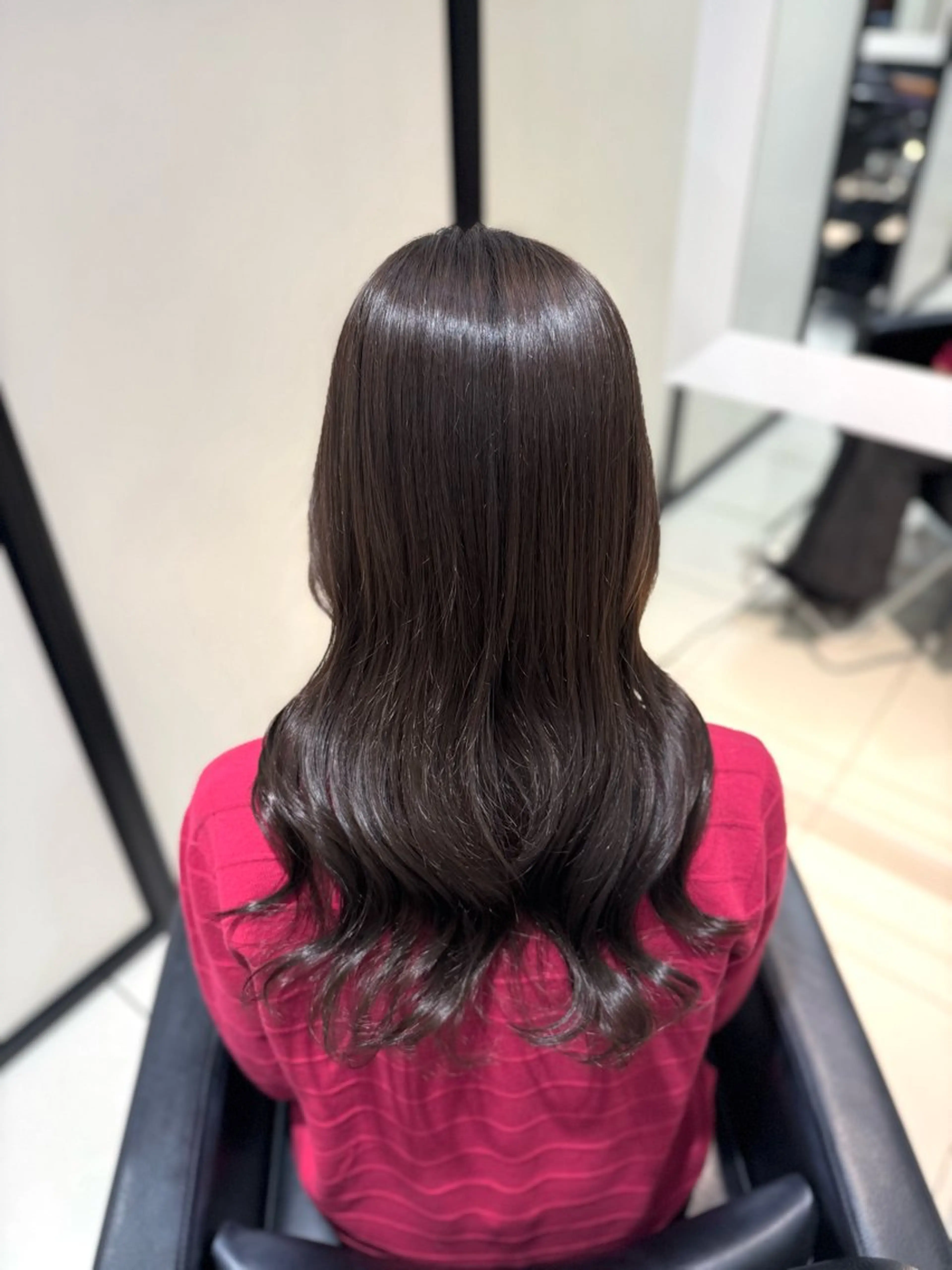 セミロング カラー ショコラグレージュ グレージュ カット ヘアカラー トリートメント グレージュ/レイヤー /韓国ヘア/RISAのヘアスタイル