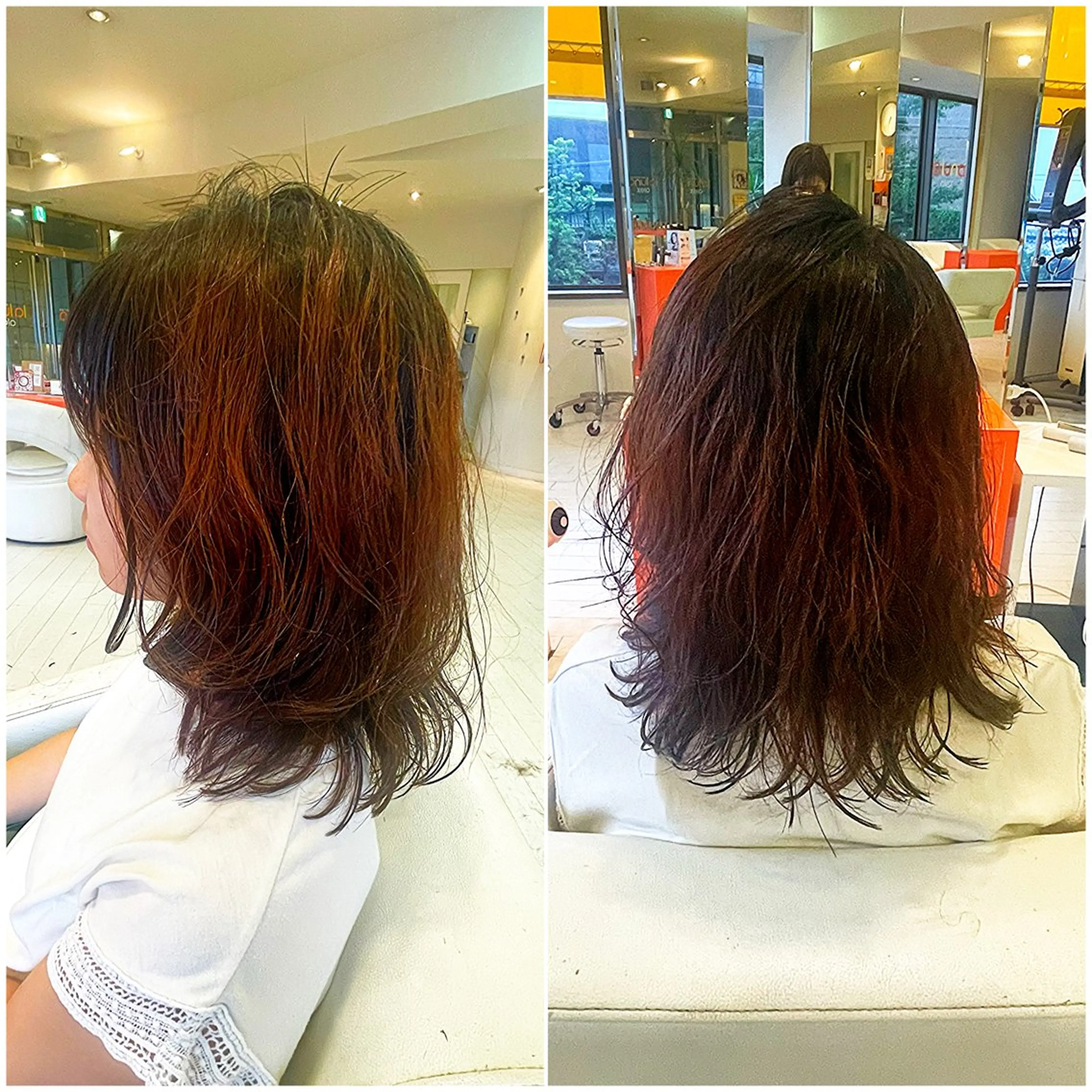 ミディアム くせ毛 前さこ 結衣のヘアスタイル