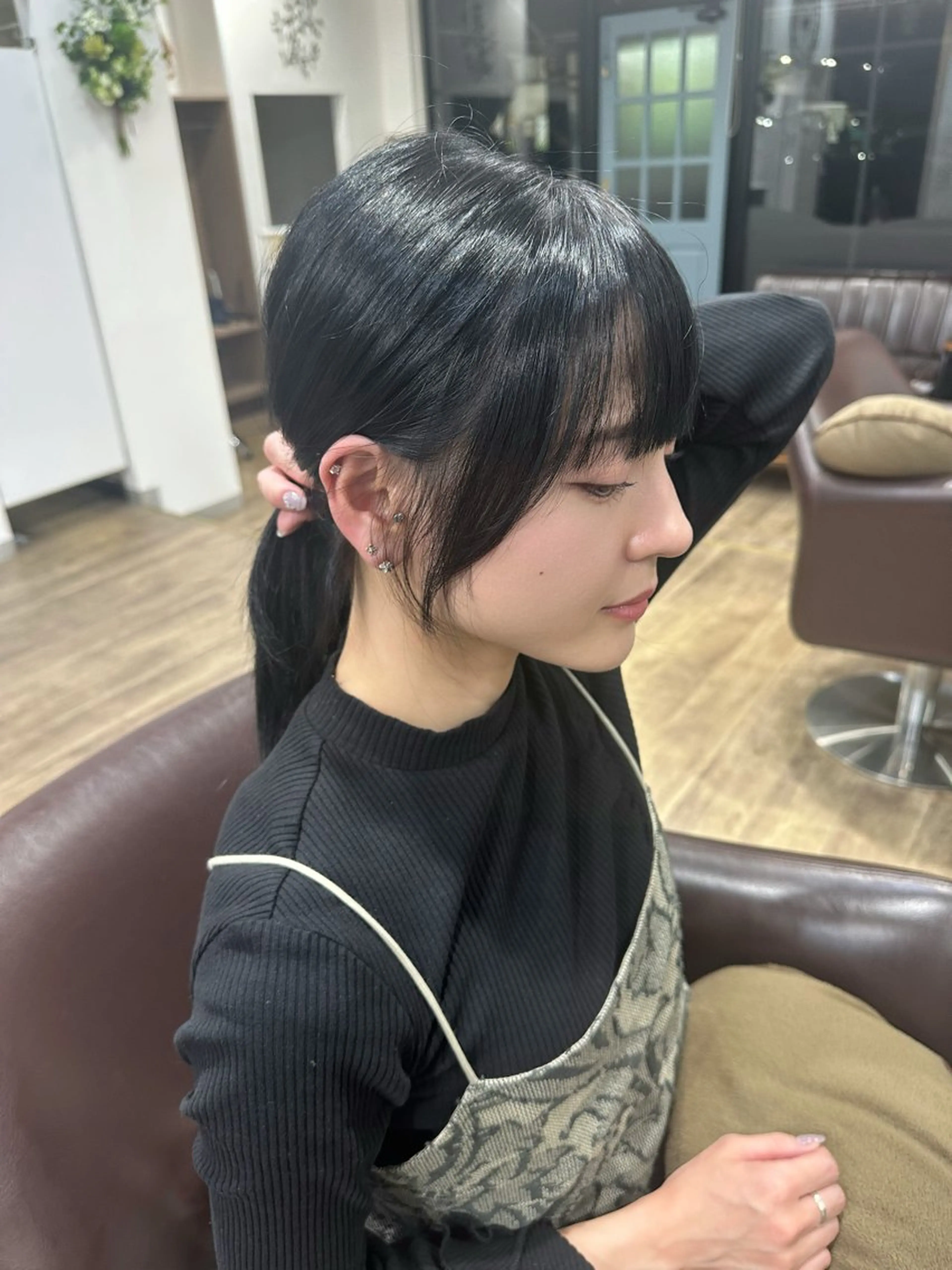 セミロング カラー パーマ ヘアアレンジ 似合わせカット 小顔カット 髪質改善/韓国風 レイヤー/田村祐樹のヘアスタイル