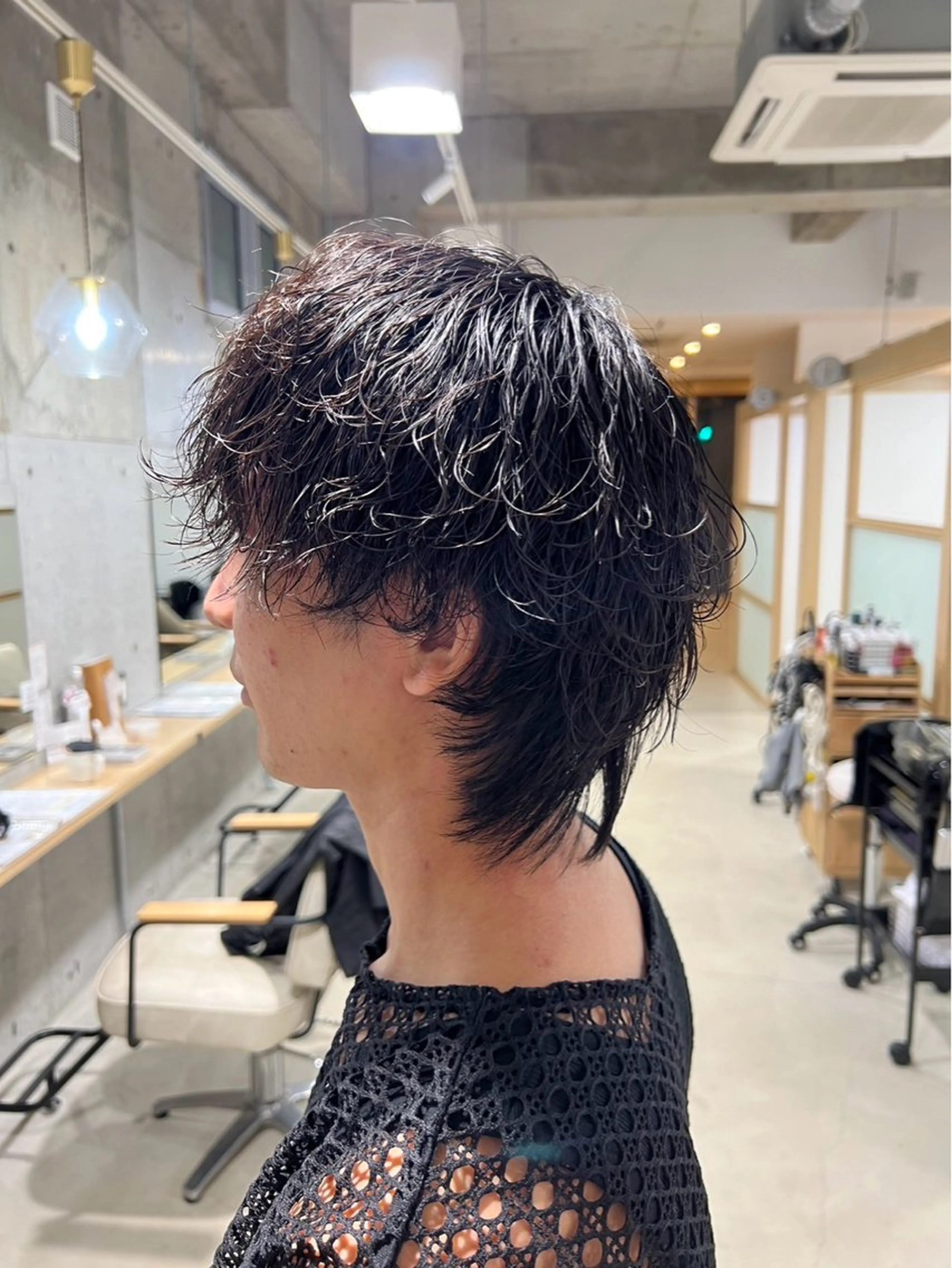 メンズカット➕アイロンいらずの束感波巻きパーマの写真