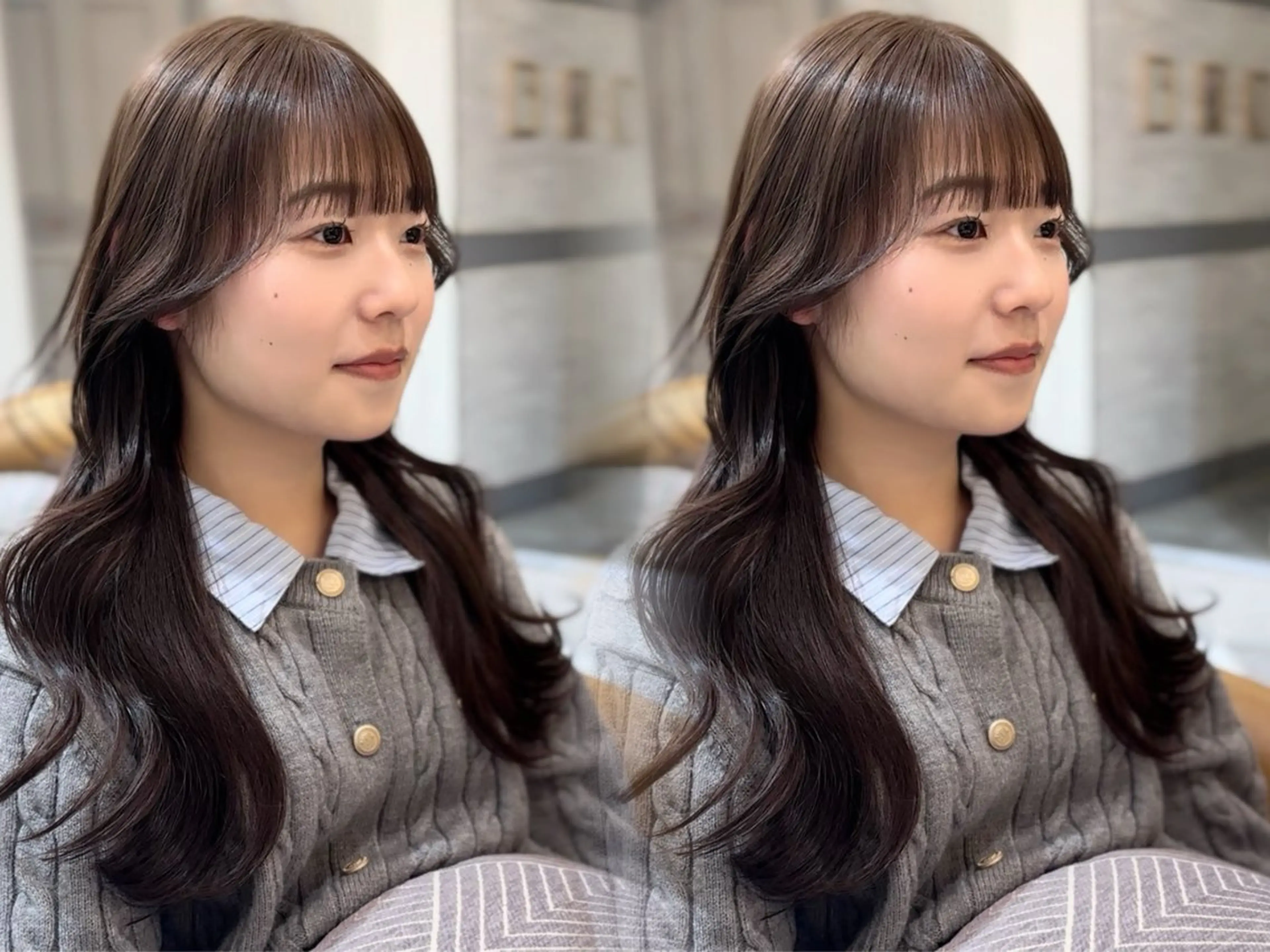 ロング カット ヘアカラー トリートメント ♥韓国レイヤー/透明 感カラー/目黒慎太郎のヘアスタイル