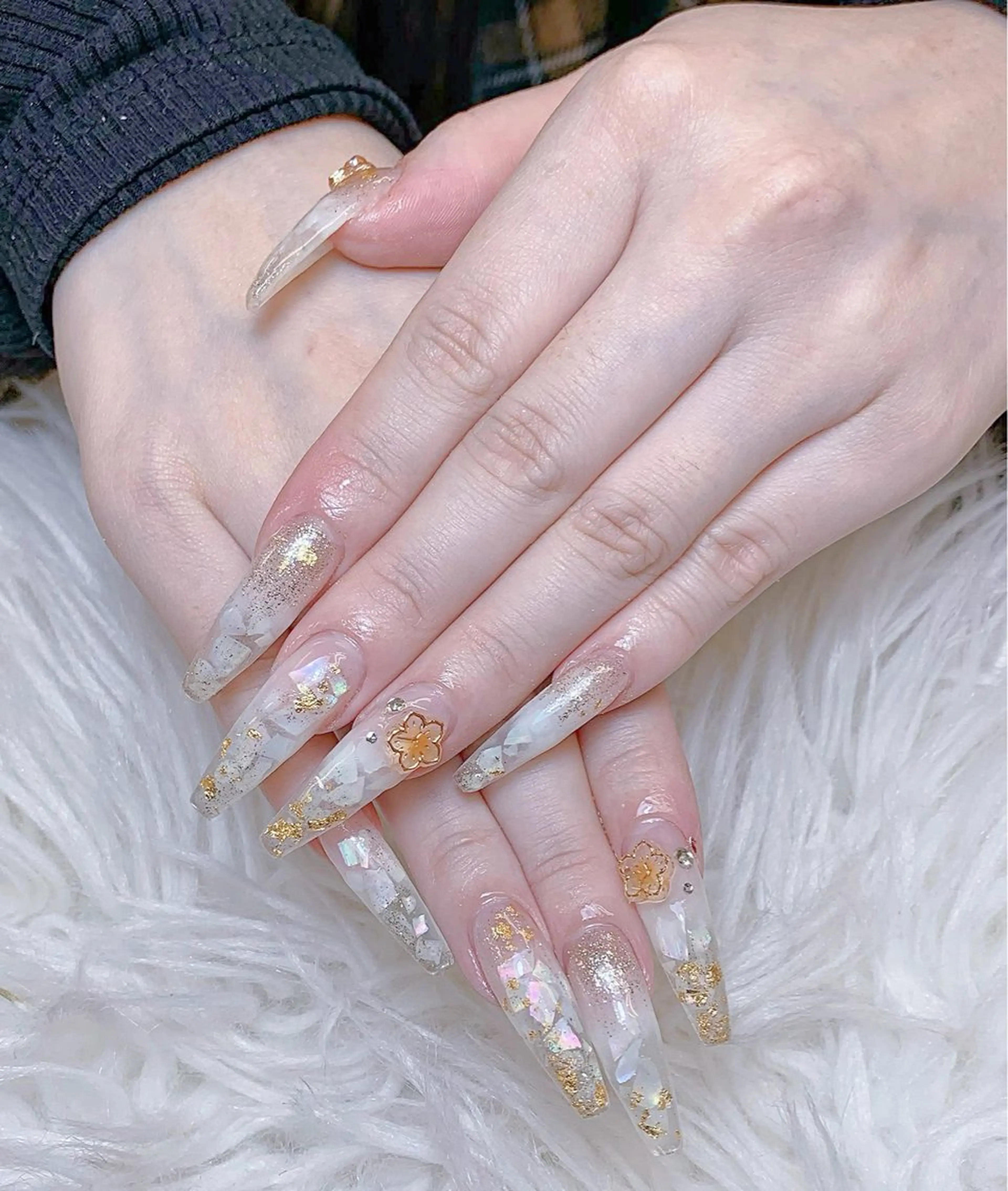 ネイル アートネイル オーロラネイル チークネイル 長さ出し フットネイル Miya_nail所属・Miya _nailのネイルデザイン