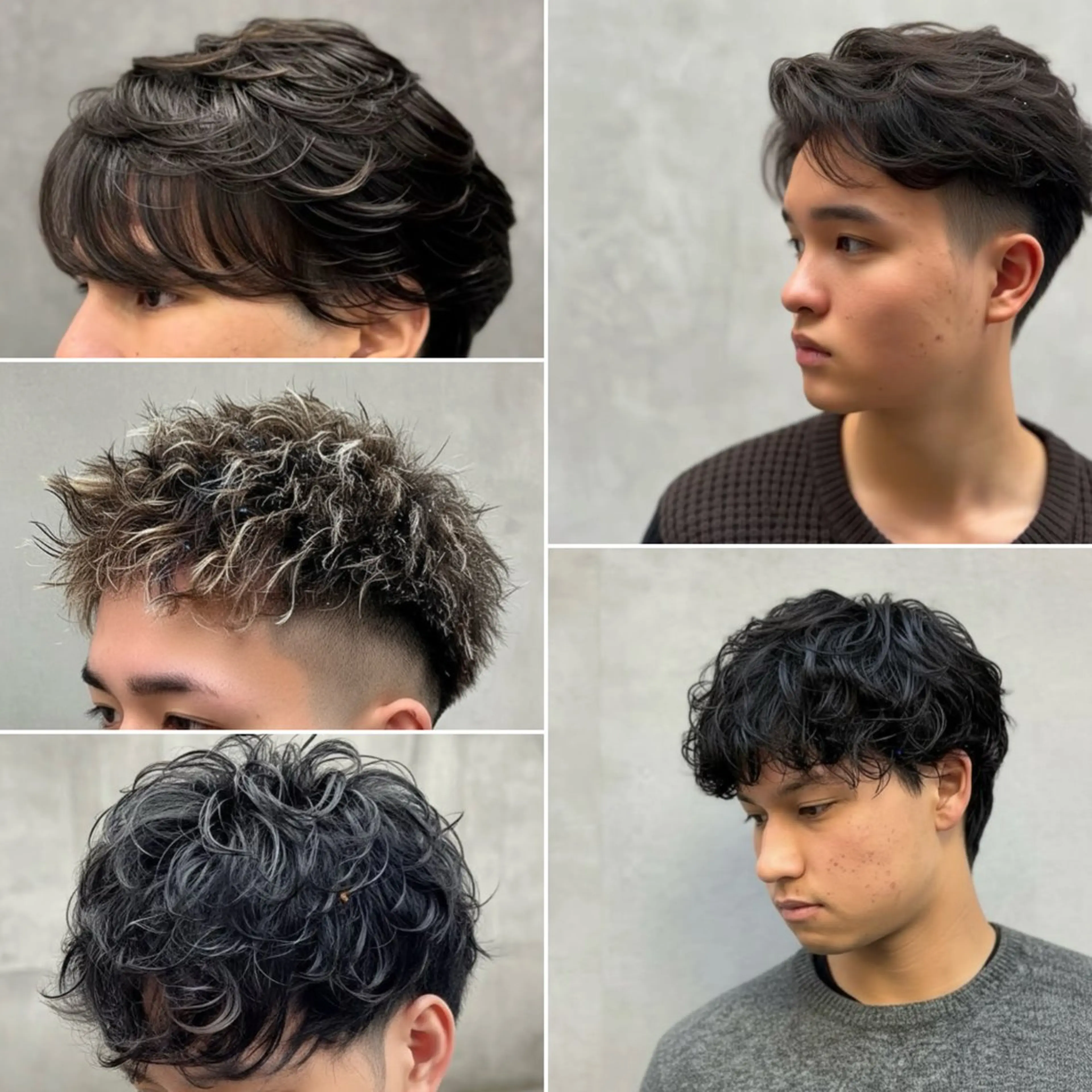 ショート カラー パーマ メンズ センターパート フェードカット マッシュ メンズパーマ 波巻きパーマ カット ヘアカラー パーマ 🔮メンズ縮毛矯正 メンズパーマ💎竹永のヘアスタイル