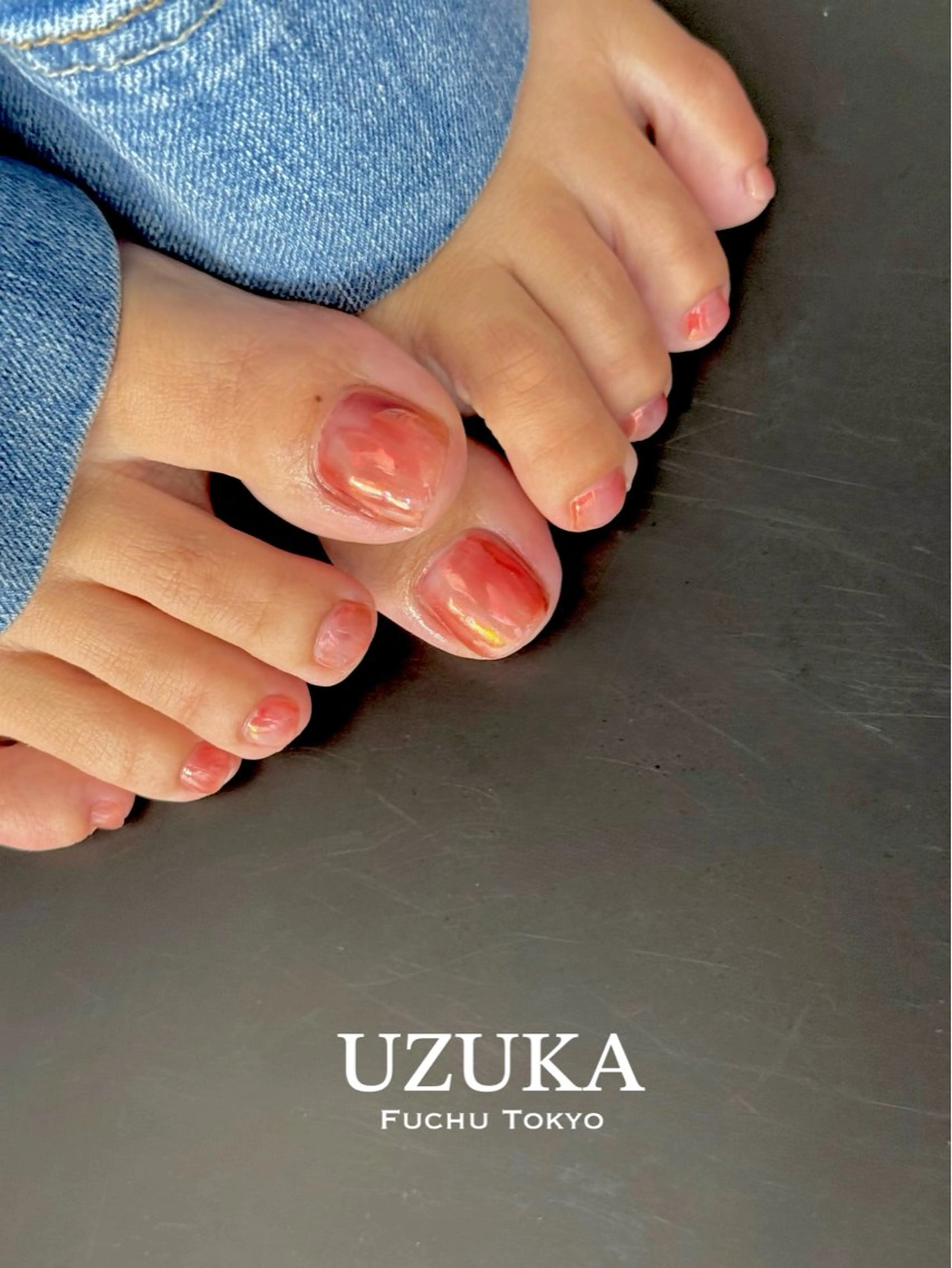 ネイル オーロラネイル フットネイル 夏ネイル 【 enn 】 Uzuka Yukaのネイルデザイン