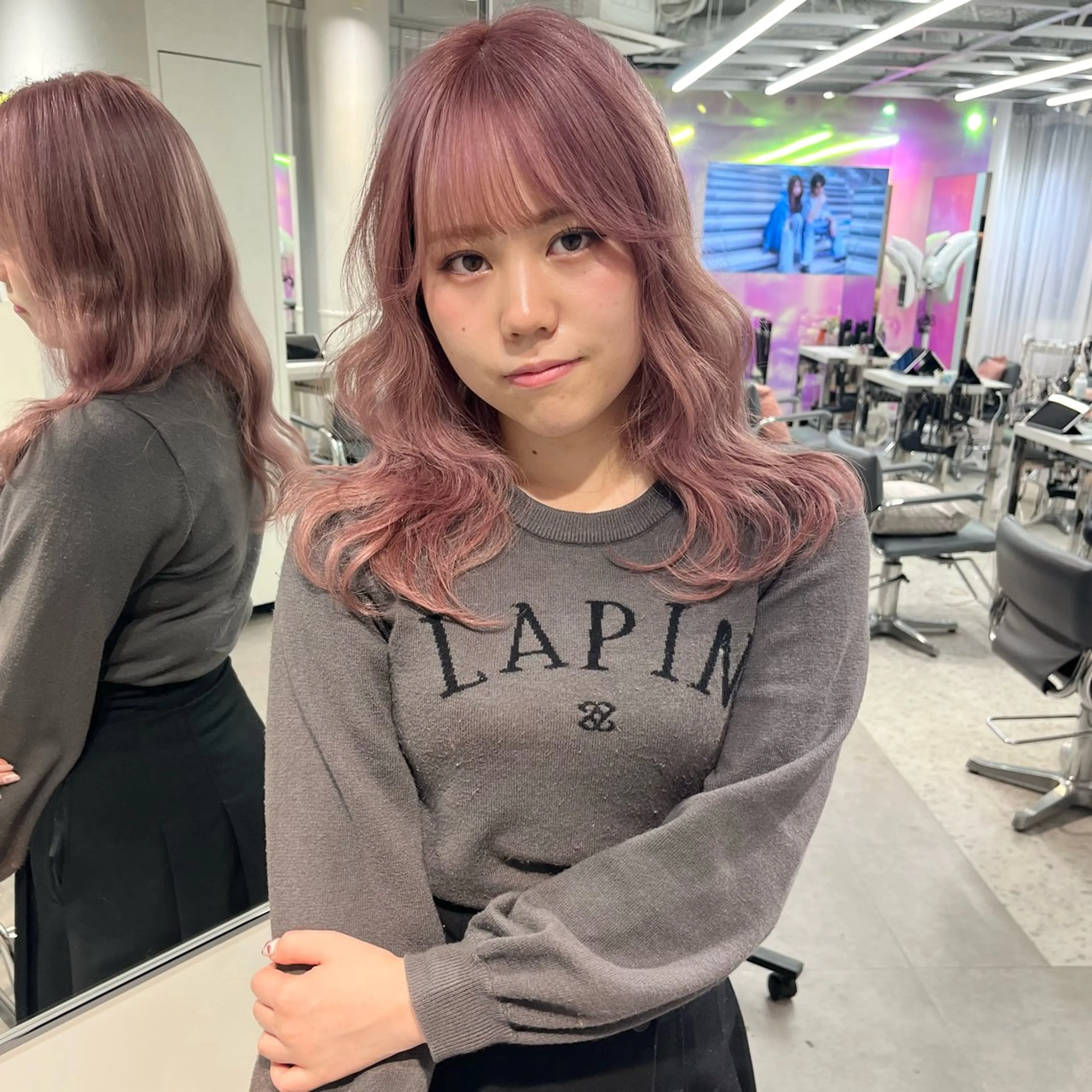 セミロング カラー ベージュカラー ピンクカラー ピンクベージュ MEI🎀つやカラー 🎀レイヤー🎀渋谷のヘアスタイル