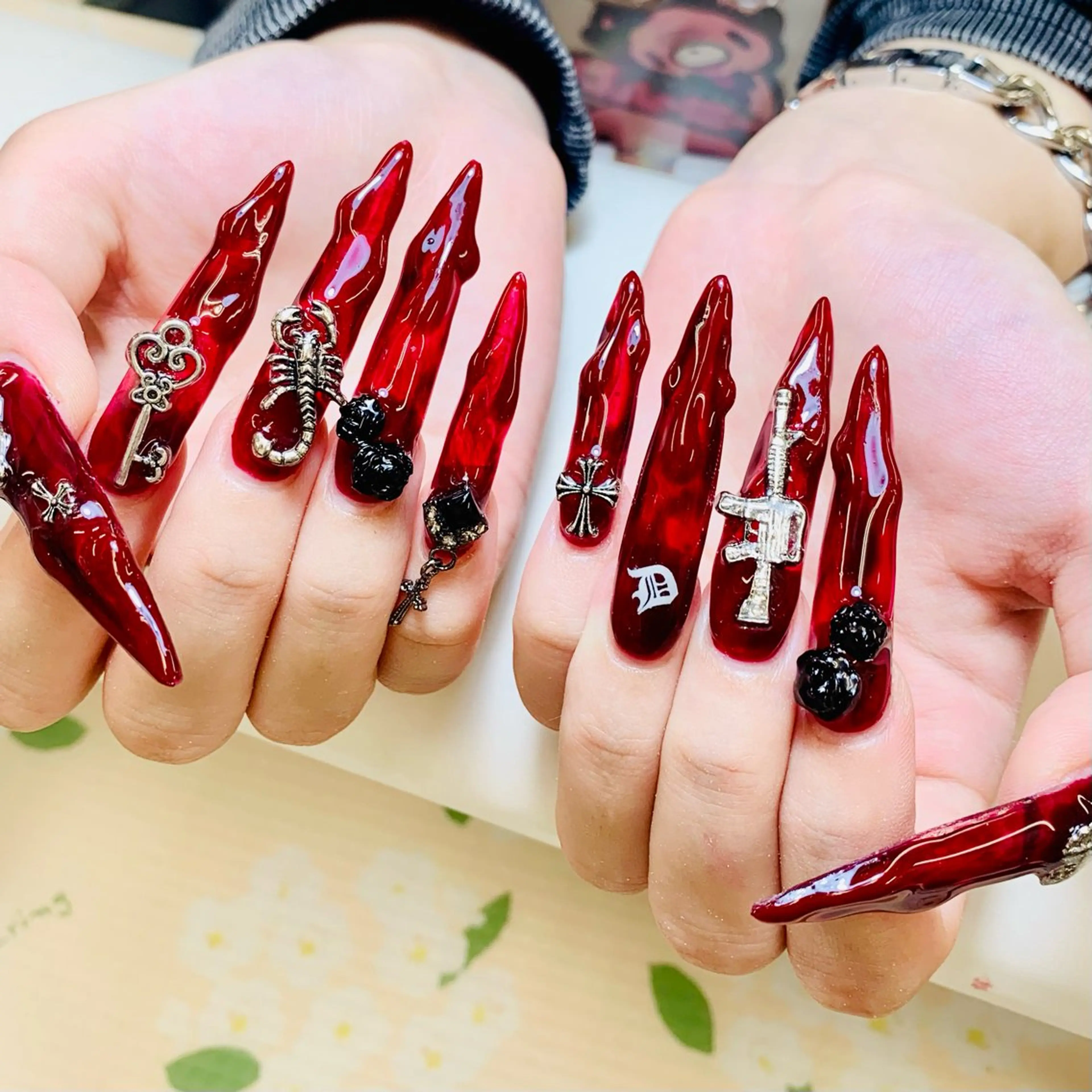 ネイル チークネイル 長さ出し フラッシュネイル フレンチネイル グラデーション ハンドネイル AN NAIL SALONのネイルデザイン