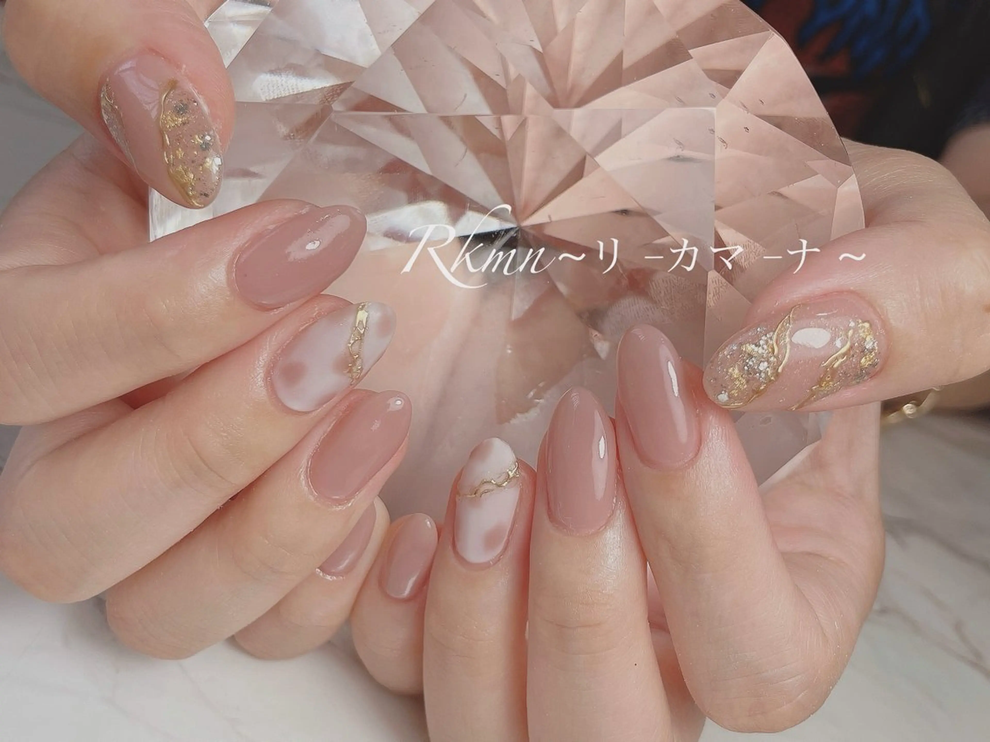 ネイル アートネイル ラメ(グリッター) ミラーネイル ニュアンスネイル 春ネイル ハンドネイル フットネイル ハンドケア Rkmn ~リ-カマ-ナ~のネイルデザイン