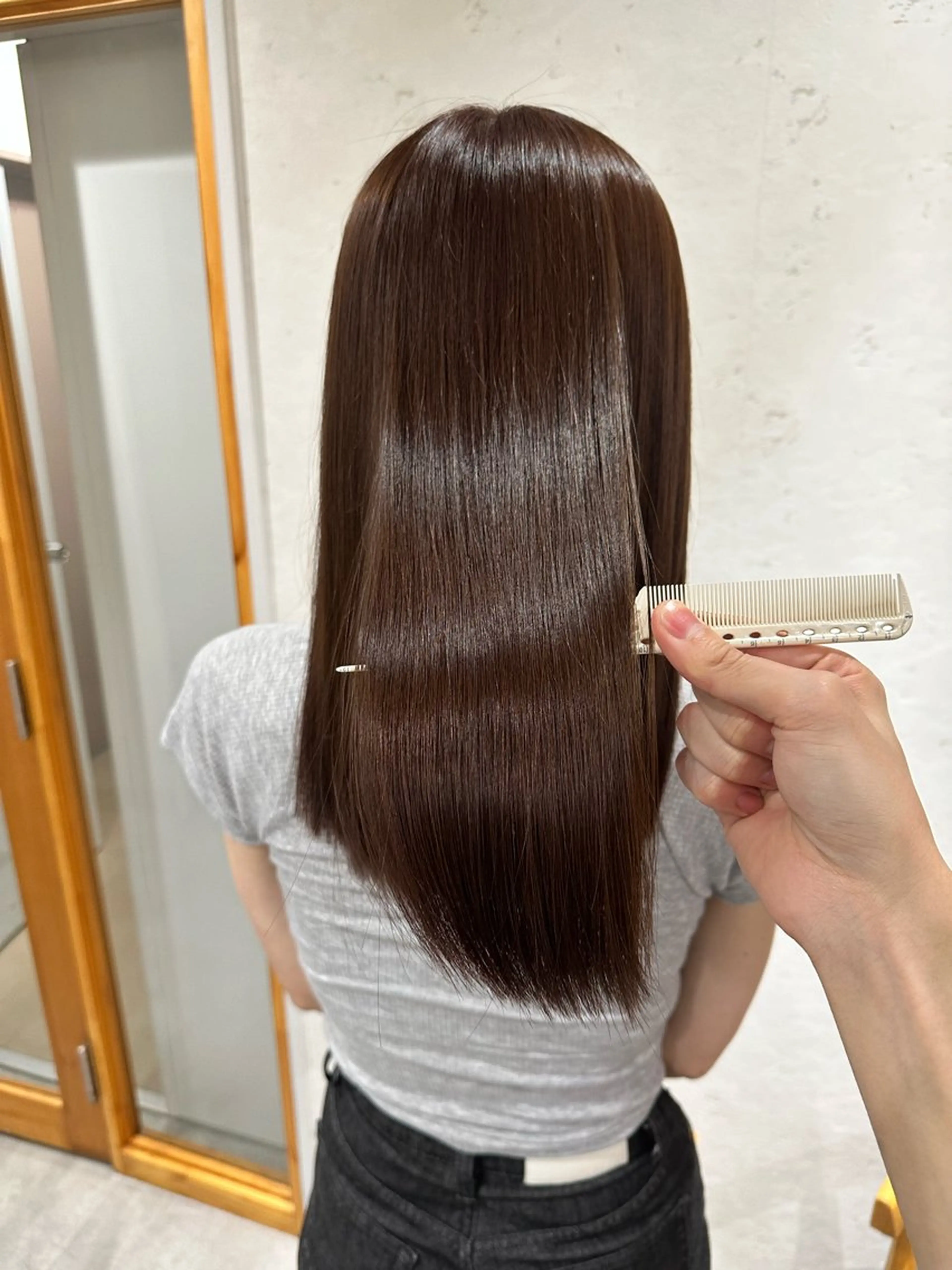 ロング カット 縮毛矯正 トリートメント JOS所属・上野/エフェクトブリ ーチ✂︎touiのヘアスタイル