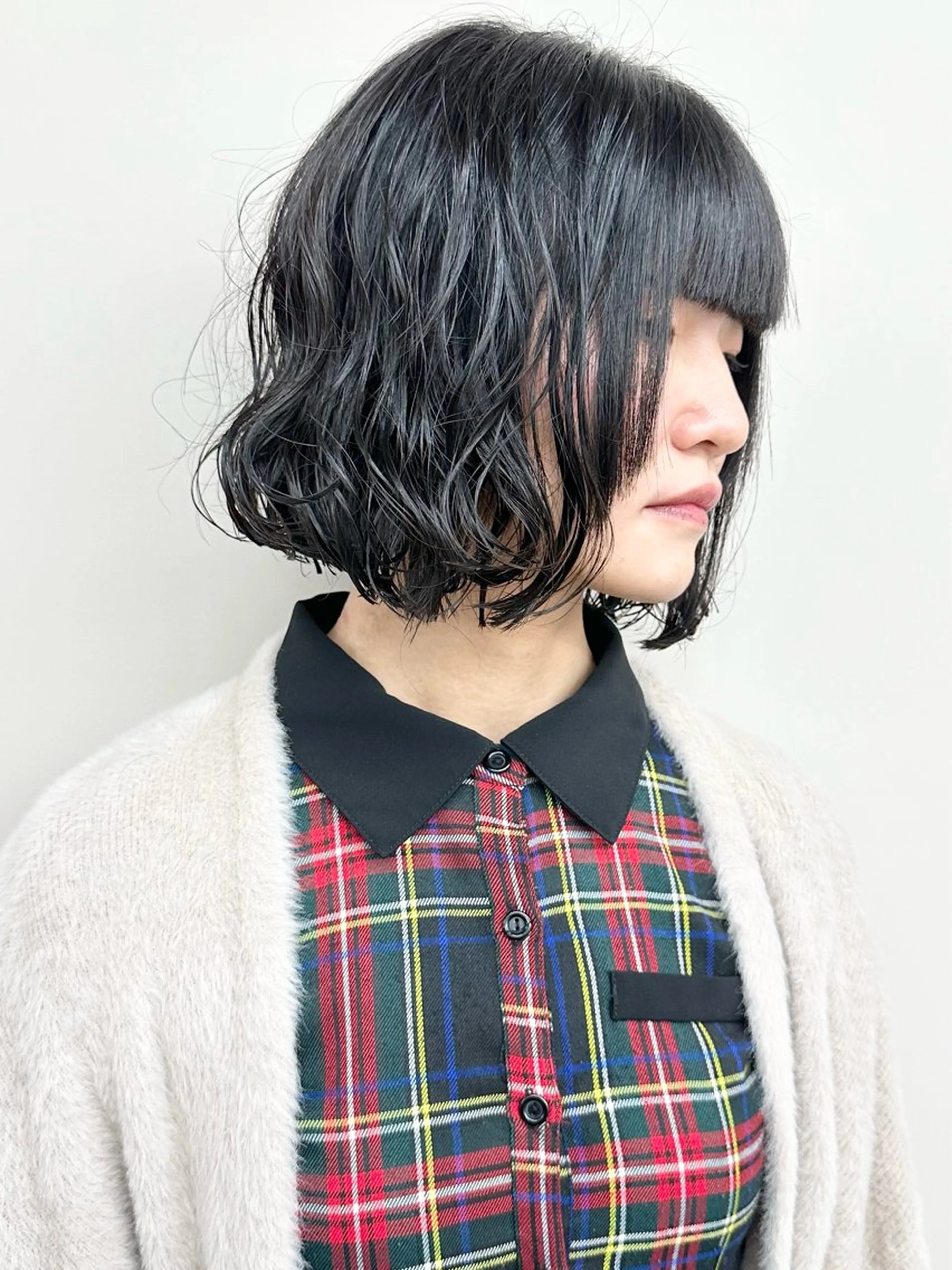 ミディアム カット パーマ 小顔ボブ/お悩み解決 /ボブパーマ/とういのヘアスタイル